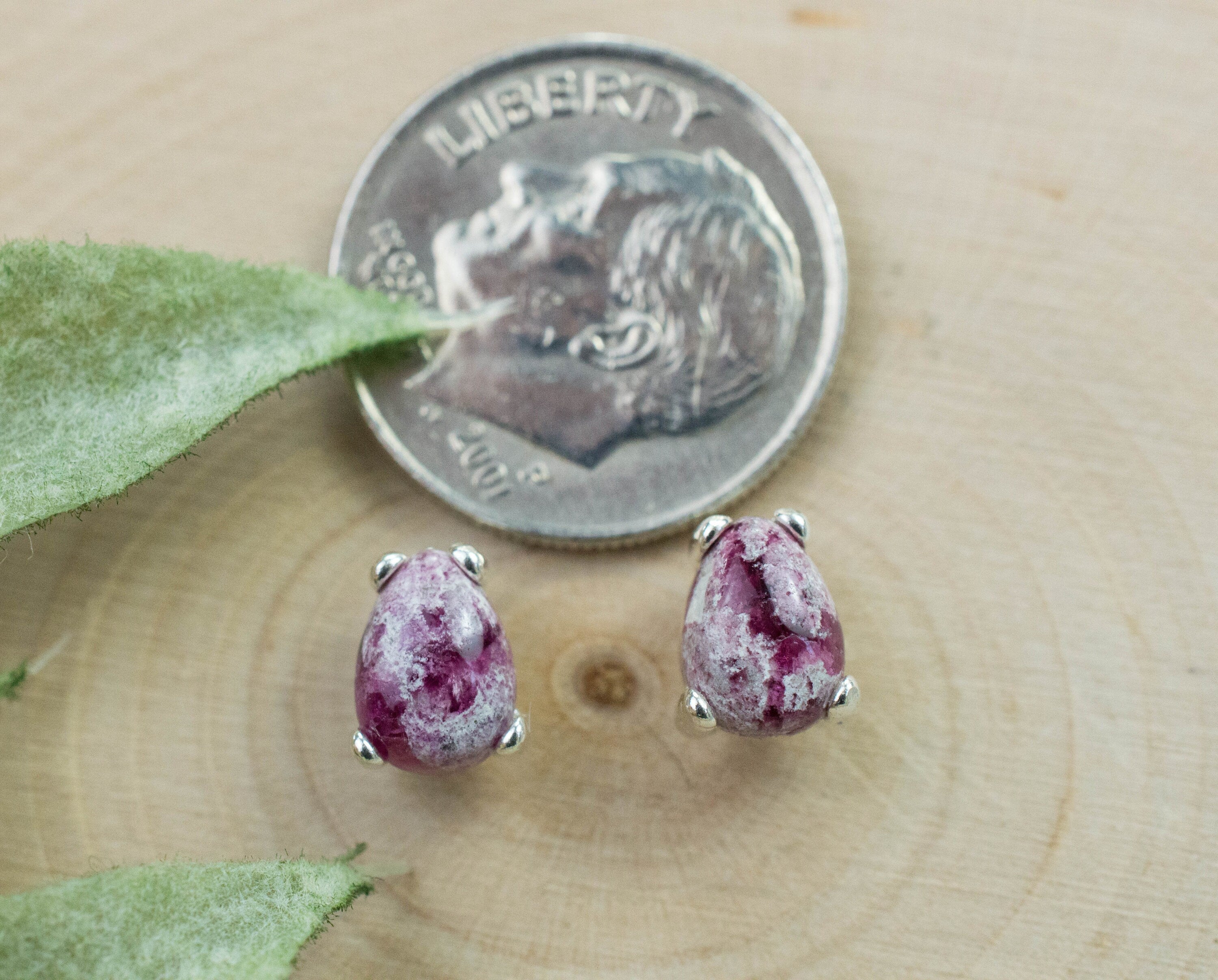 Bixbite Earrings; Natural and Untreated USA Bixbite in Matrix; 1.475cts - Mark Oliver Gems