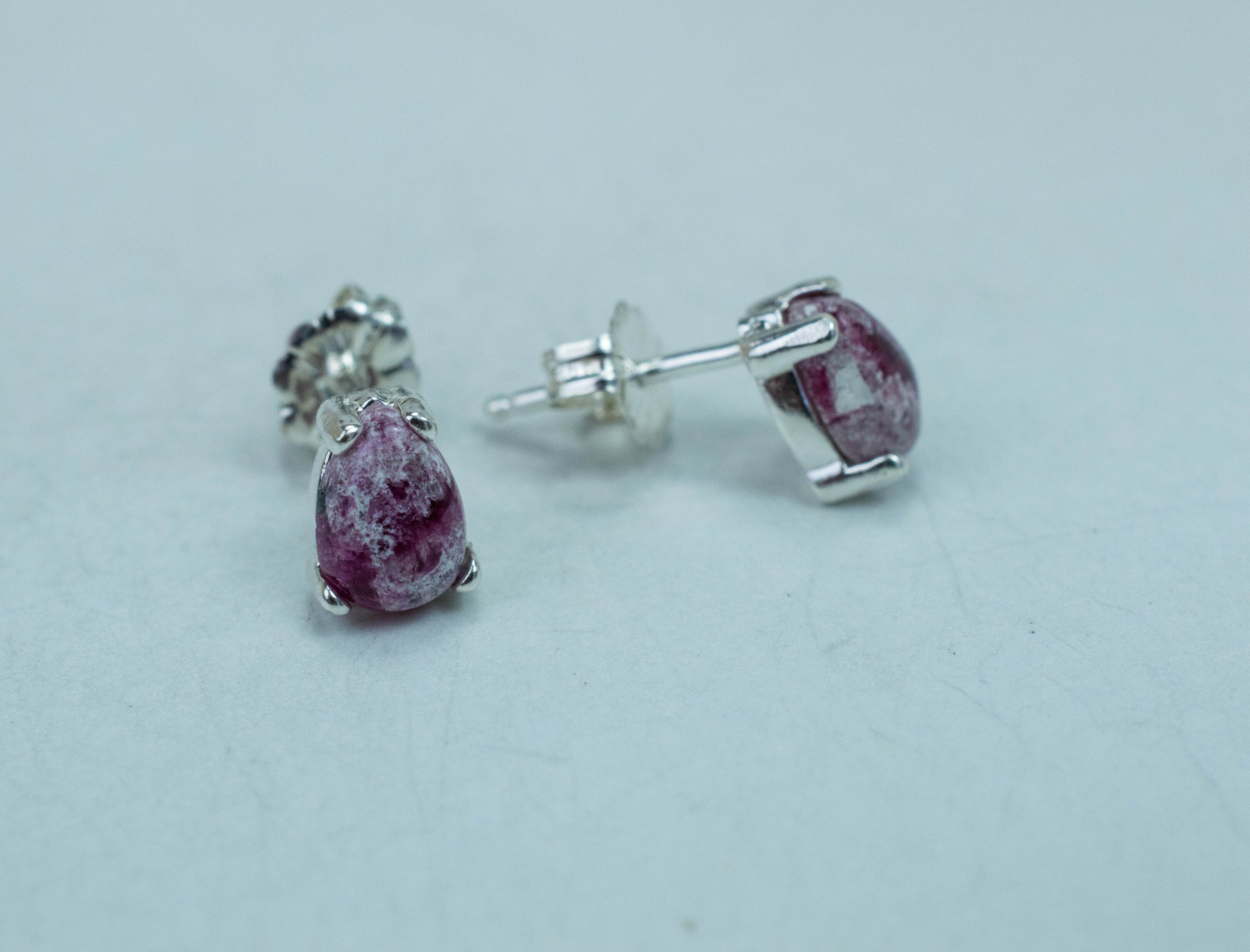 Bixbite Earrings; Natural and Untreated USA Bixbite in Matrix; 1.475cts - Mark Oliver Gems