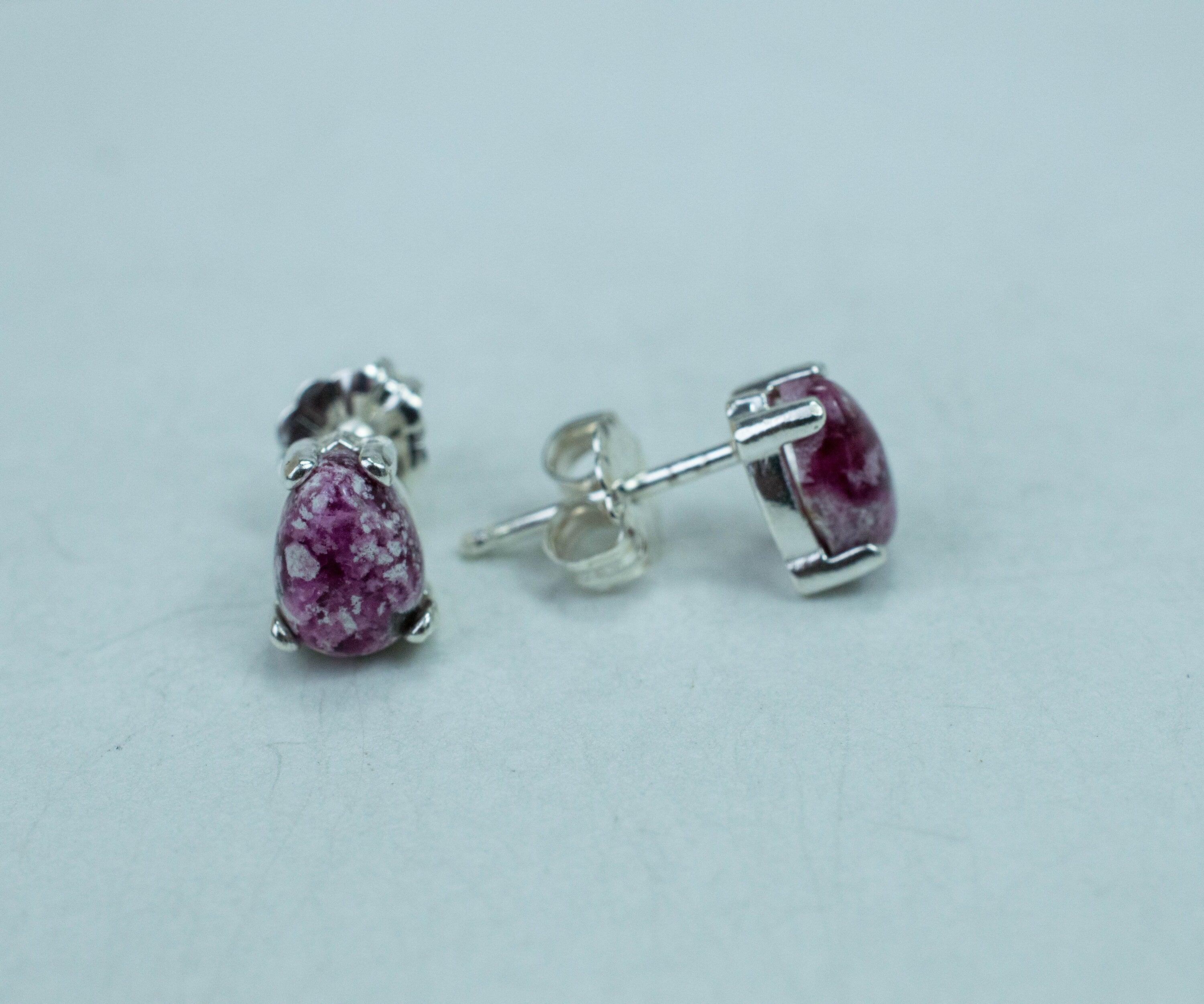 Bixbite Earrings; Natural and Untreated USA Bixbite in Matrix; 1.565cts - Mark Oliver Gems