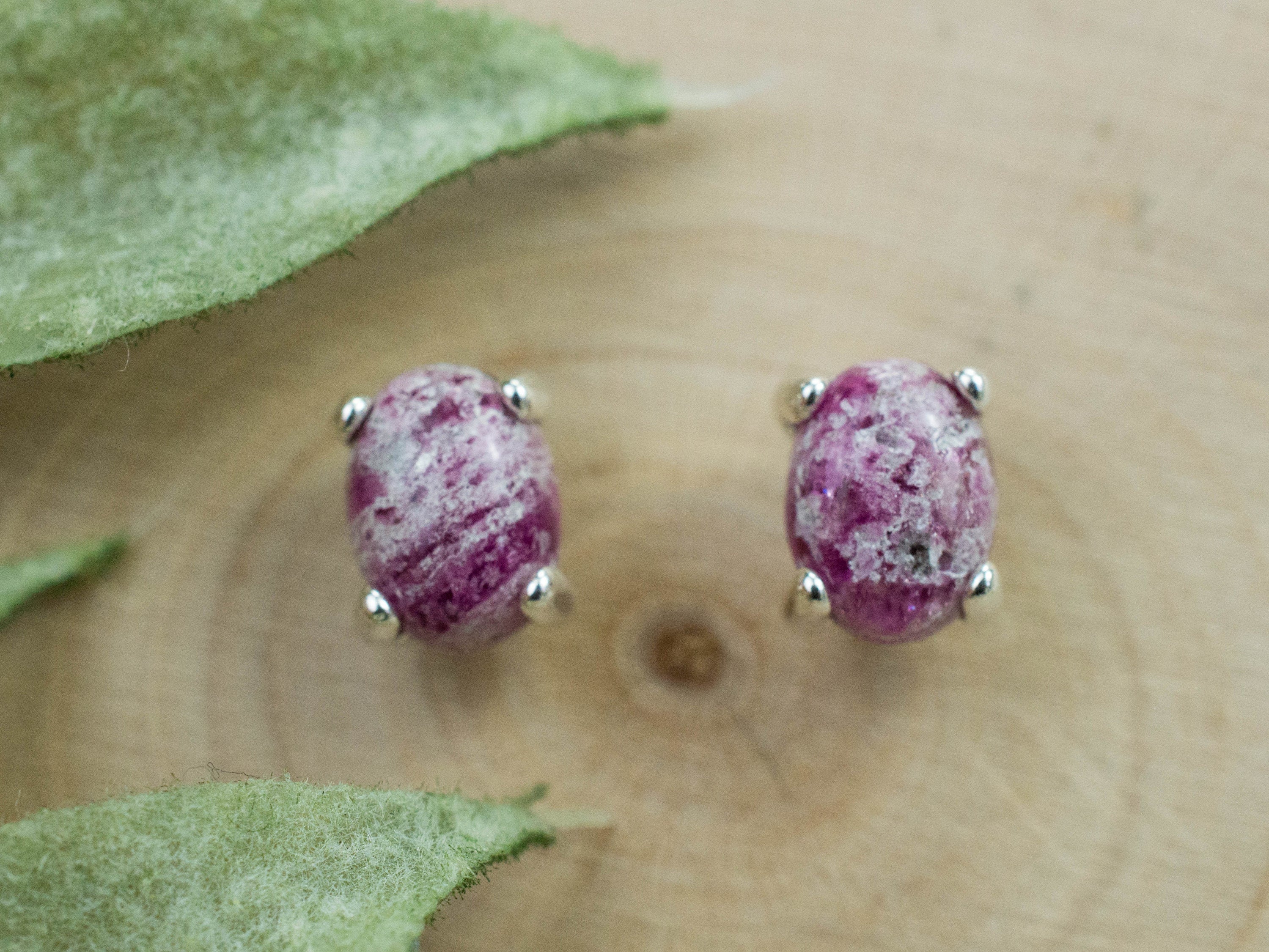 Bixbite Earrings; Natural and Untreated USA Bixbite in Matrix; 1.535cts - Mark Oliver Gems