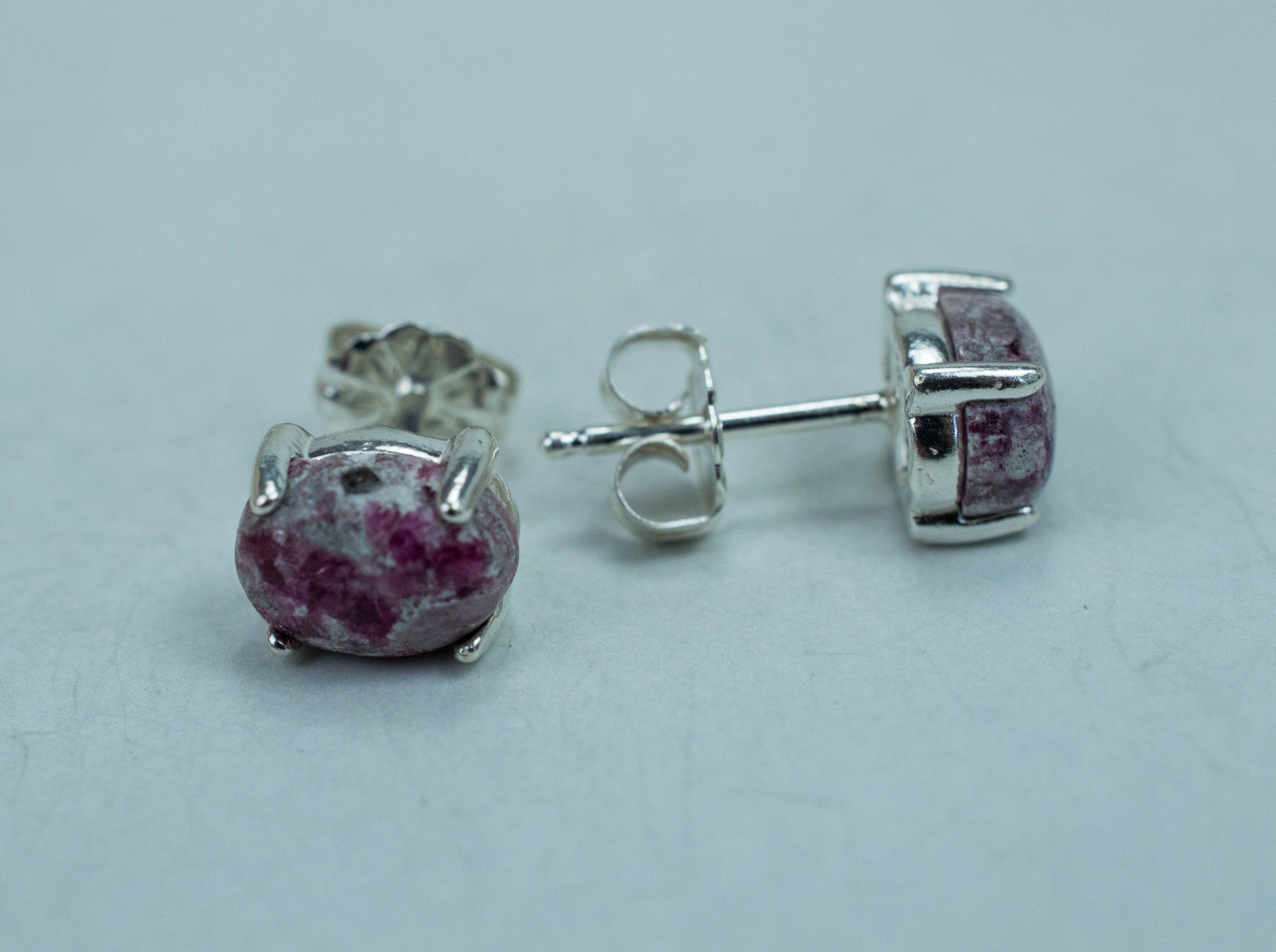 Bixbite Earrings; Natural and Untreated USA Bixbite in Matrix; 2.325cts - Mark Oliver Gems