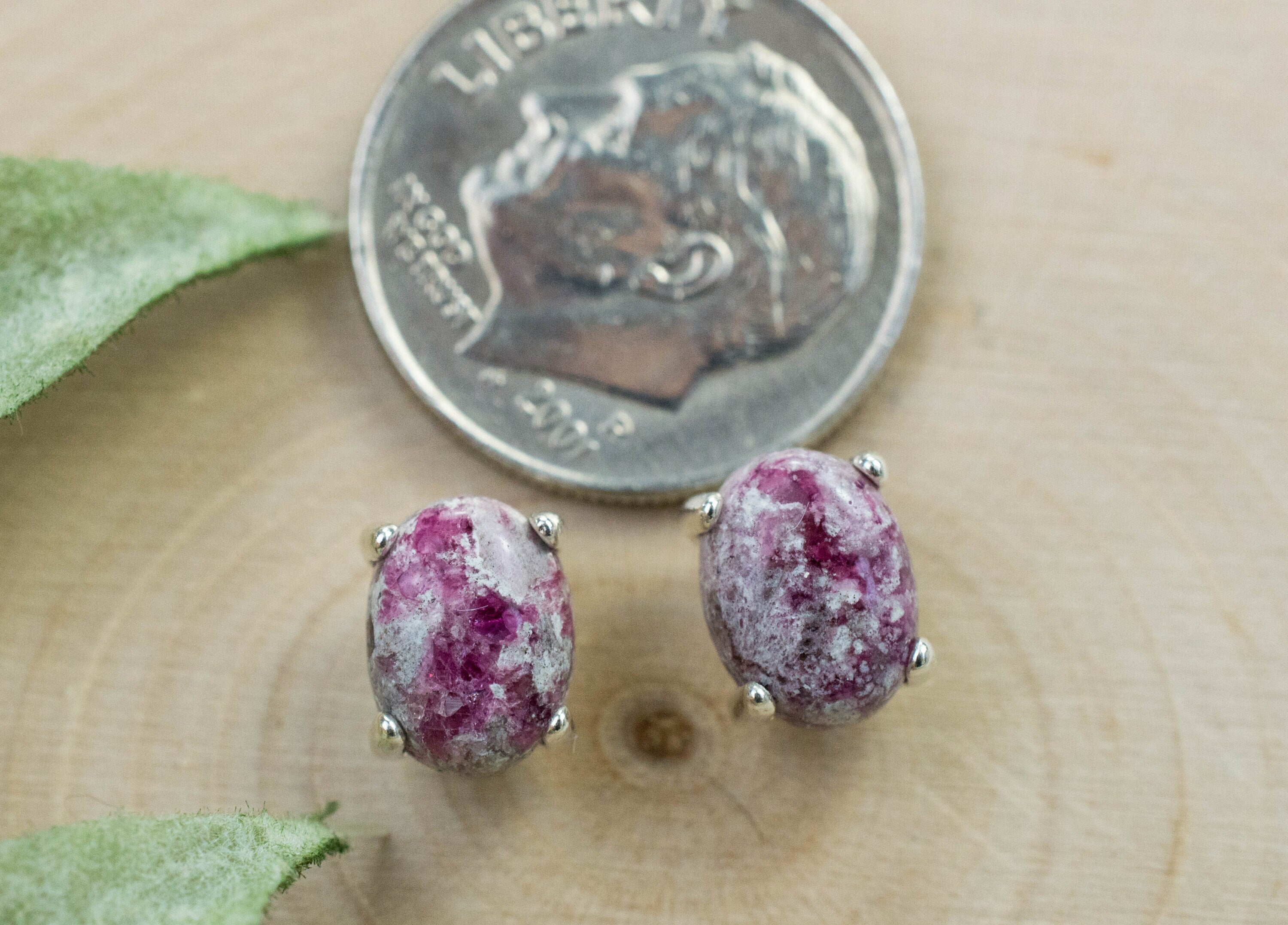 Bixbite Earrings; Natural and Untreated USA Bixbite in Matrix; 2.325cts - Mark Oliver Gems