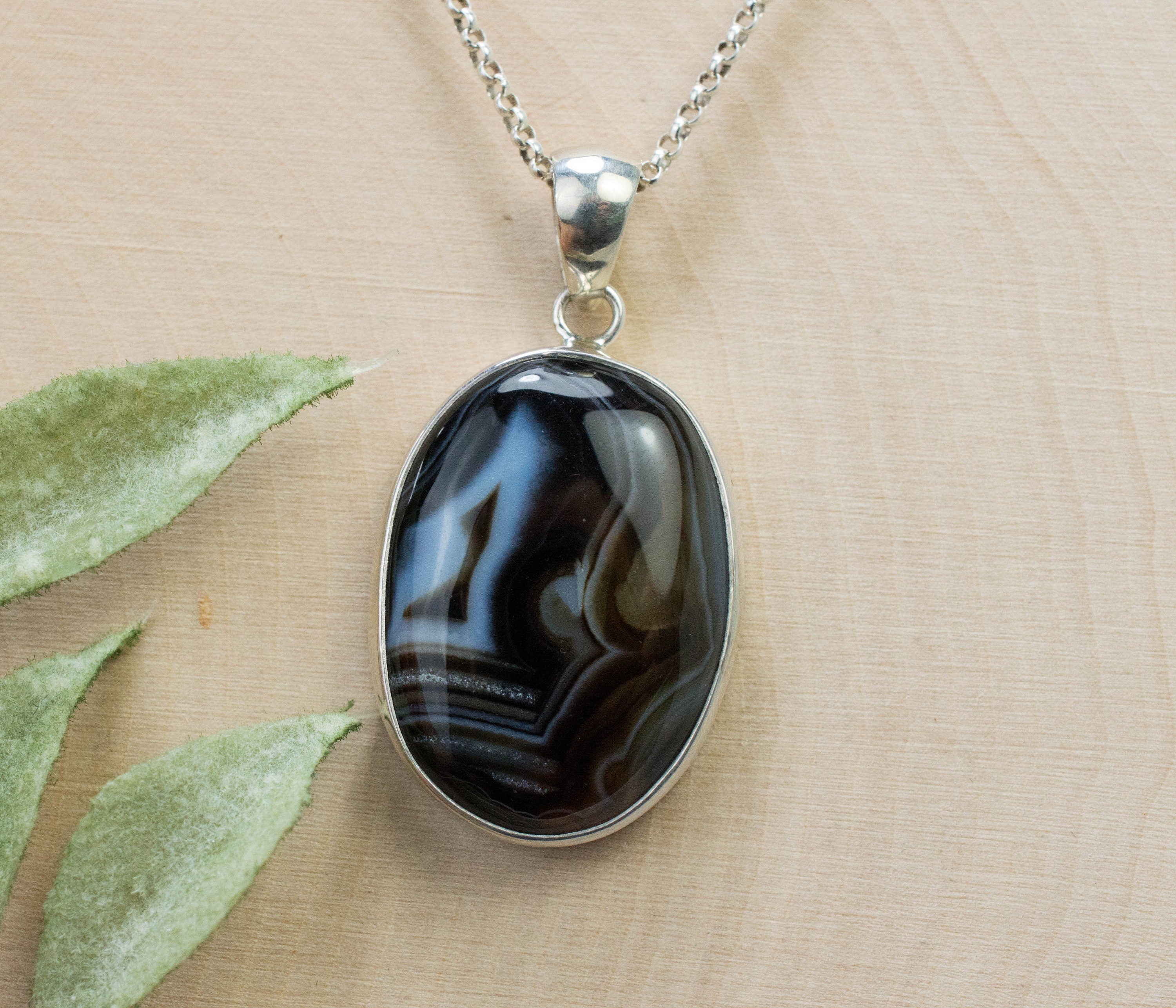 Condor Agate Pendant, Natural Argentina Agate