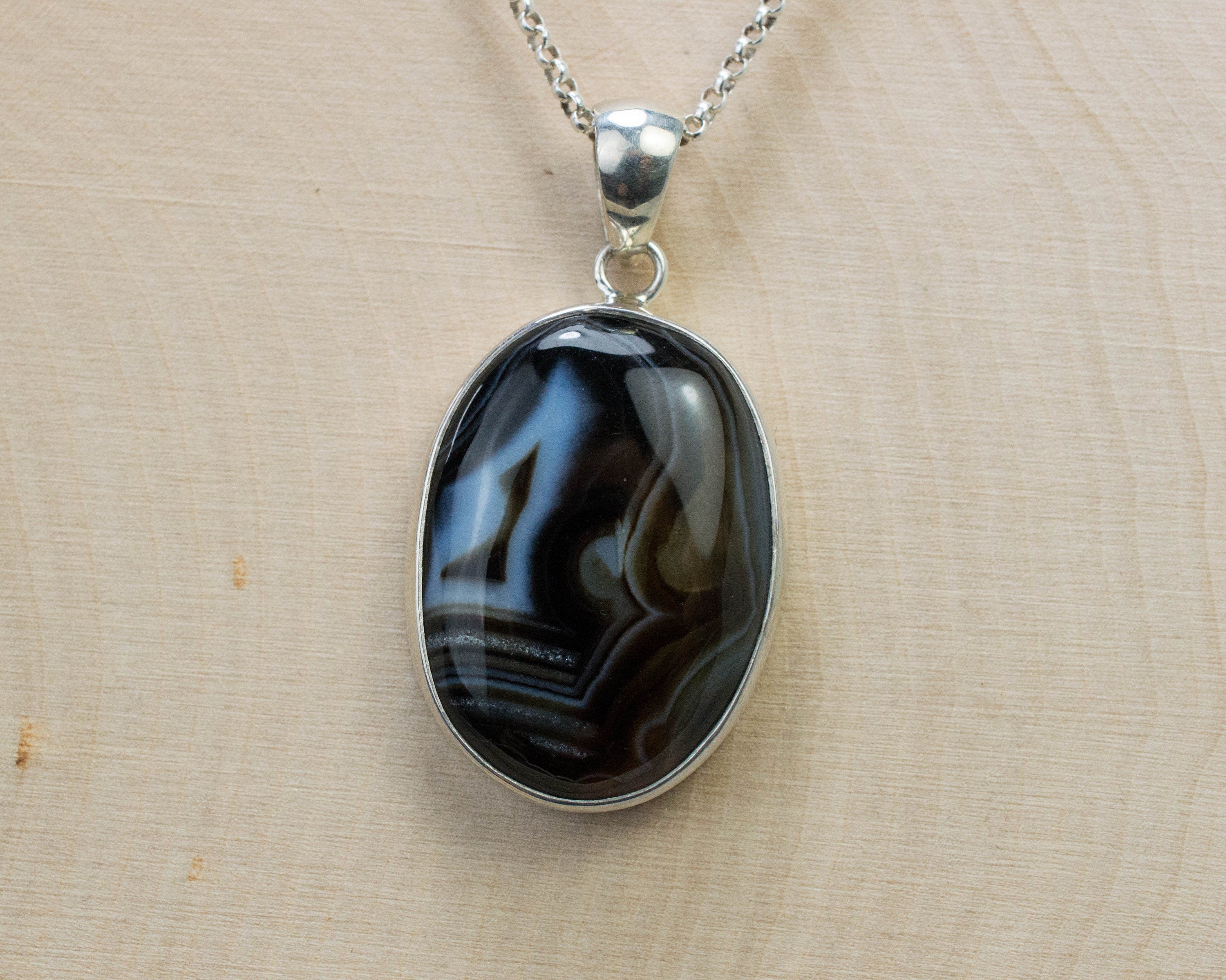 Condor Agate Pendant, Natural Argentina Agate