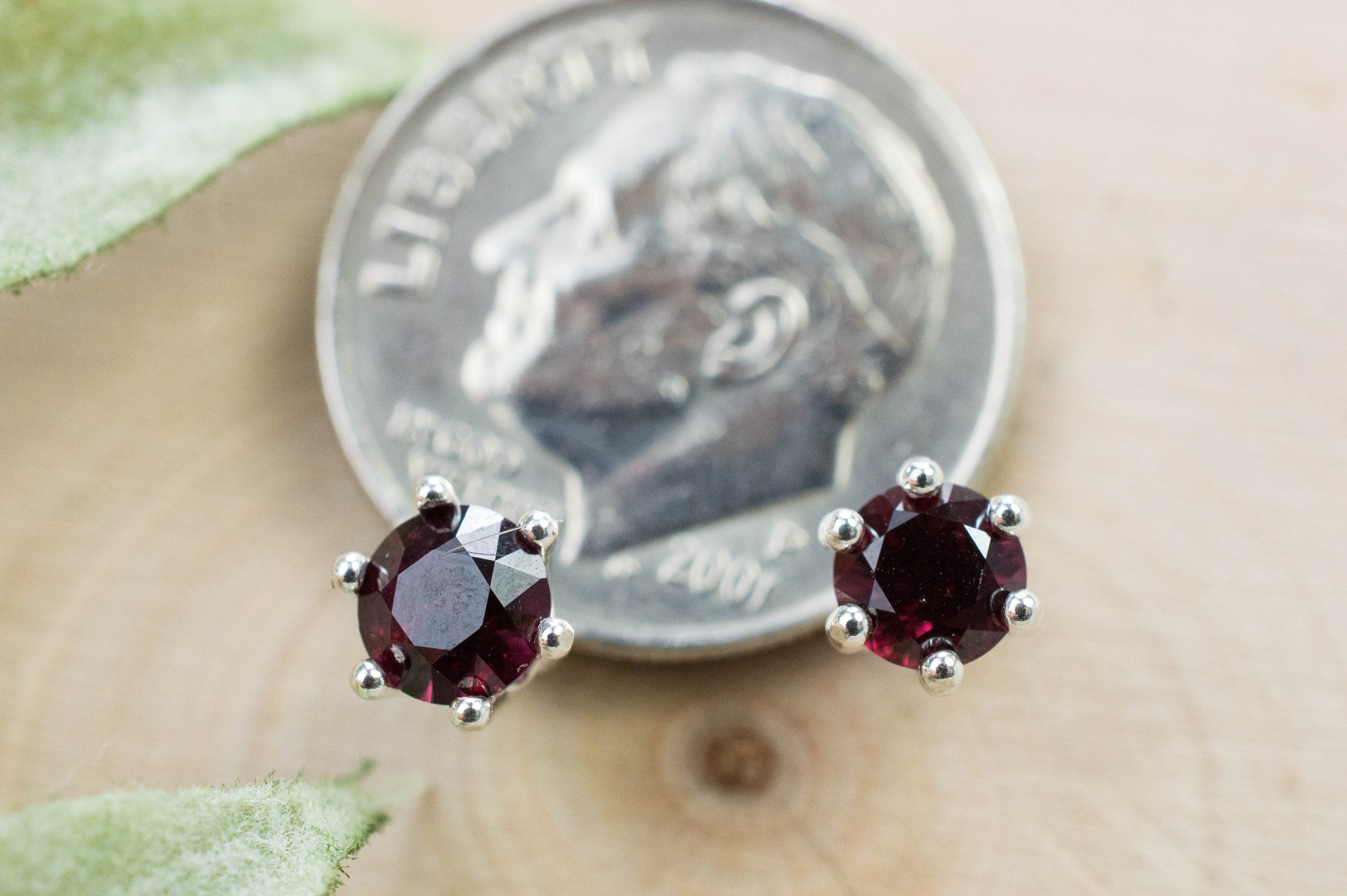 Anthill Garnet Earrings; Natural and Untreated Arizona Pyrope Garnets; 0.825cts