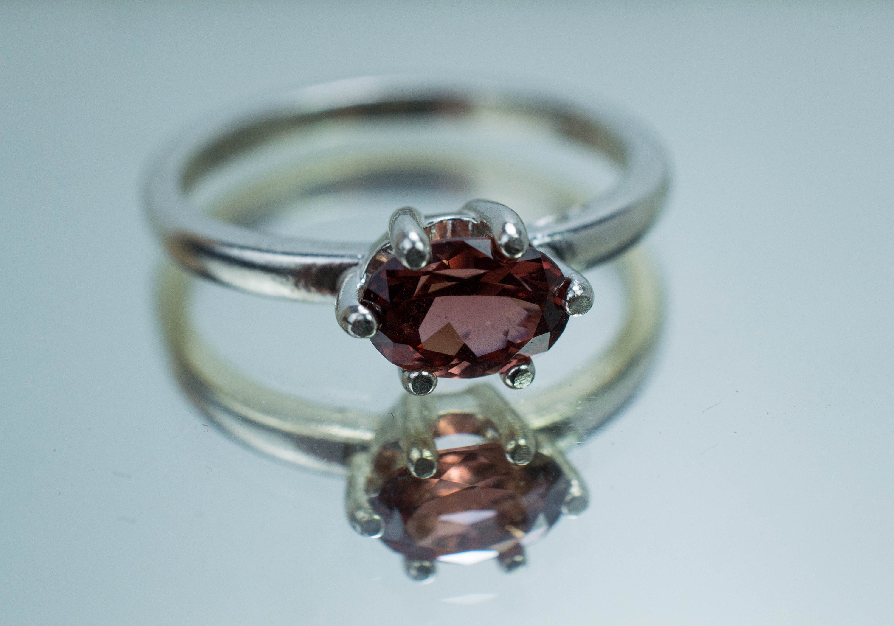 Cinnamon Garnet Ring; Genuine Untreated Tanzanian Garnet; 0.950cts