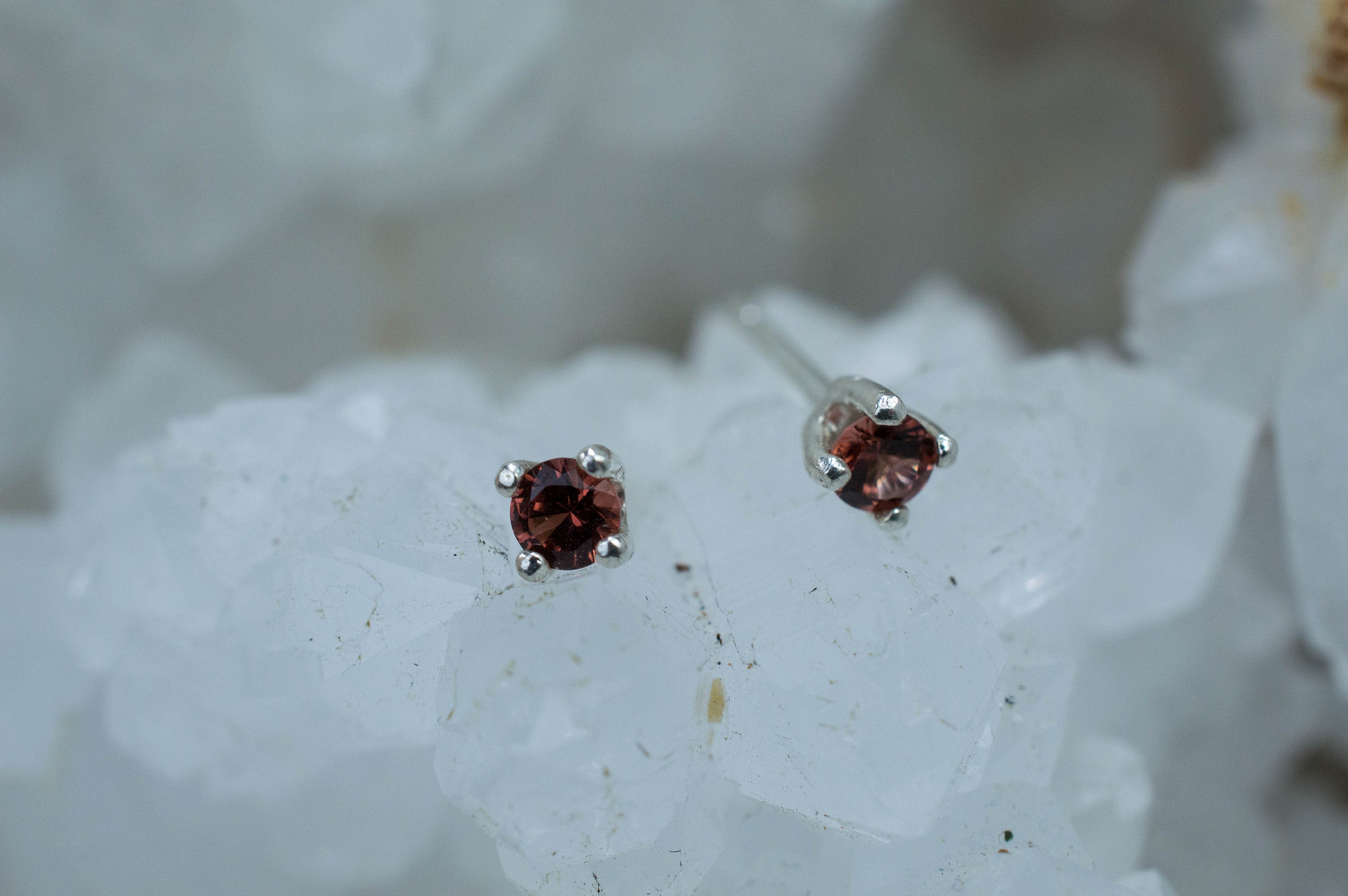 Cinnamon Garnet Earrings; Natural Untreated Tanzania Garnet; 0.240cts