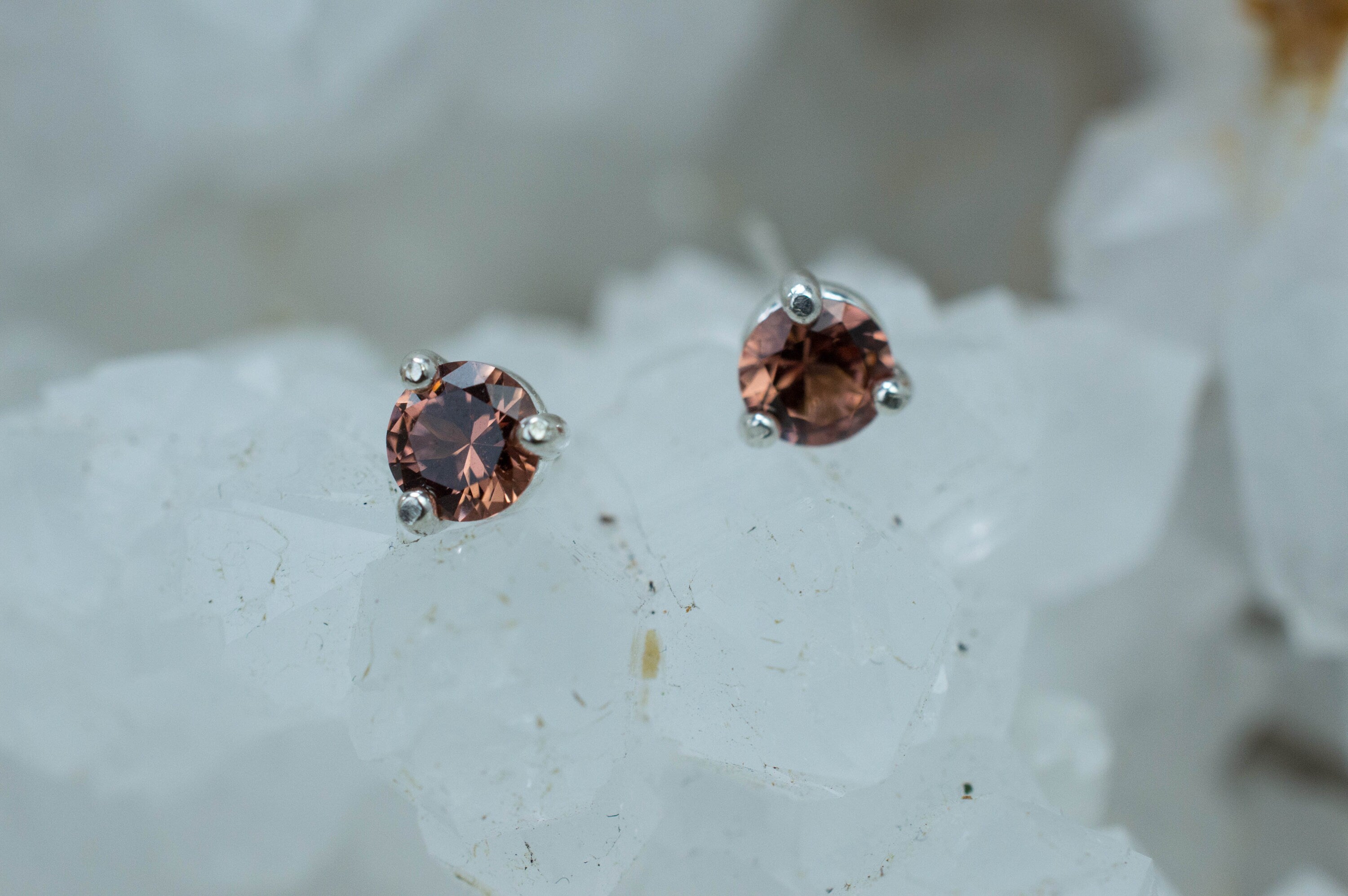 Cinnamon Garnet Earrings; Natural Untreated Tanzania Garnet; 0535cts