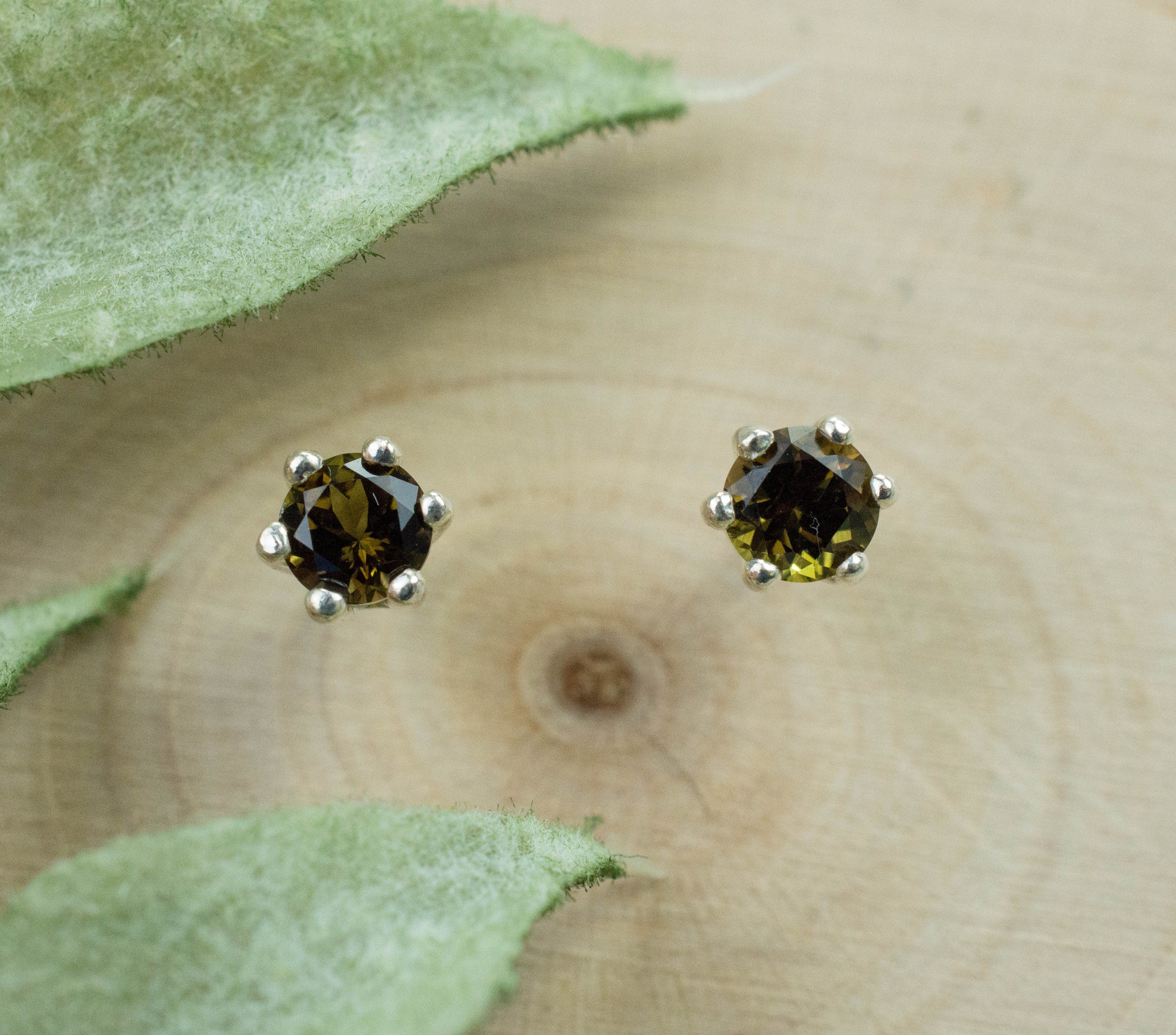 Clinozoisite Earrings, Genuine Untreated Pakistan Clinozoisite; 0.375cts - Mark Oliver Gems