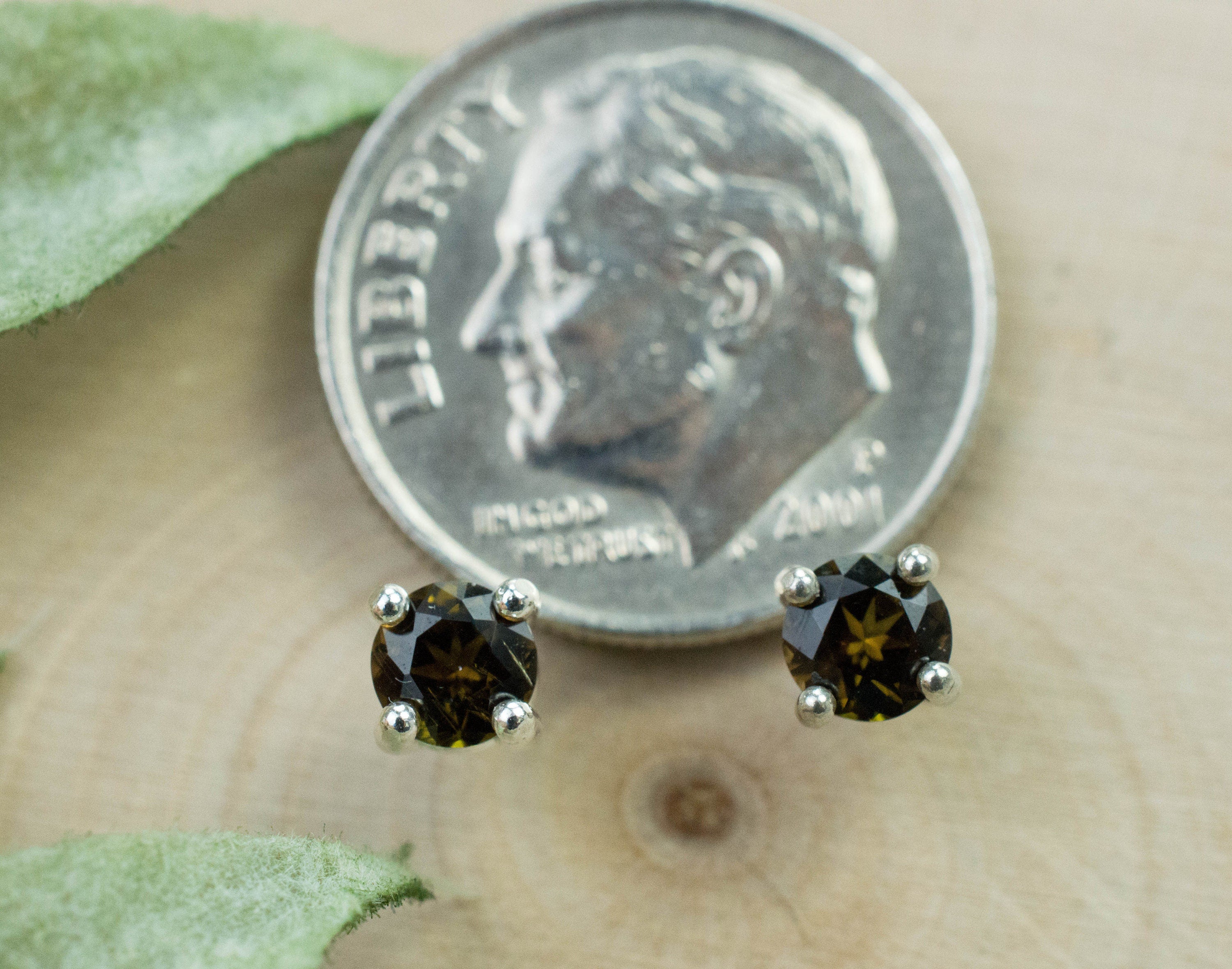 Clinozoisite Earrings, Genuine Untreated Pakistan Clinozoisite; 0.495cts - Mark Oliver Gems