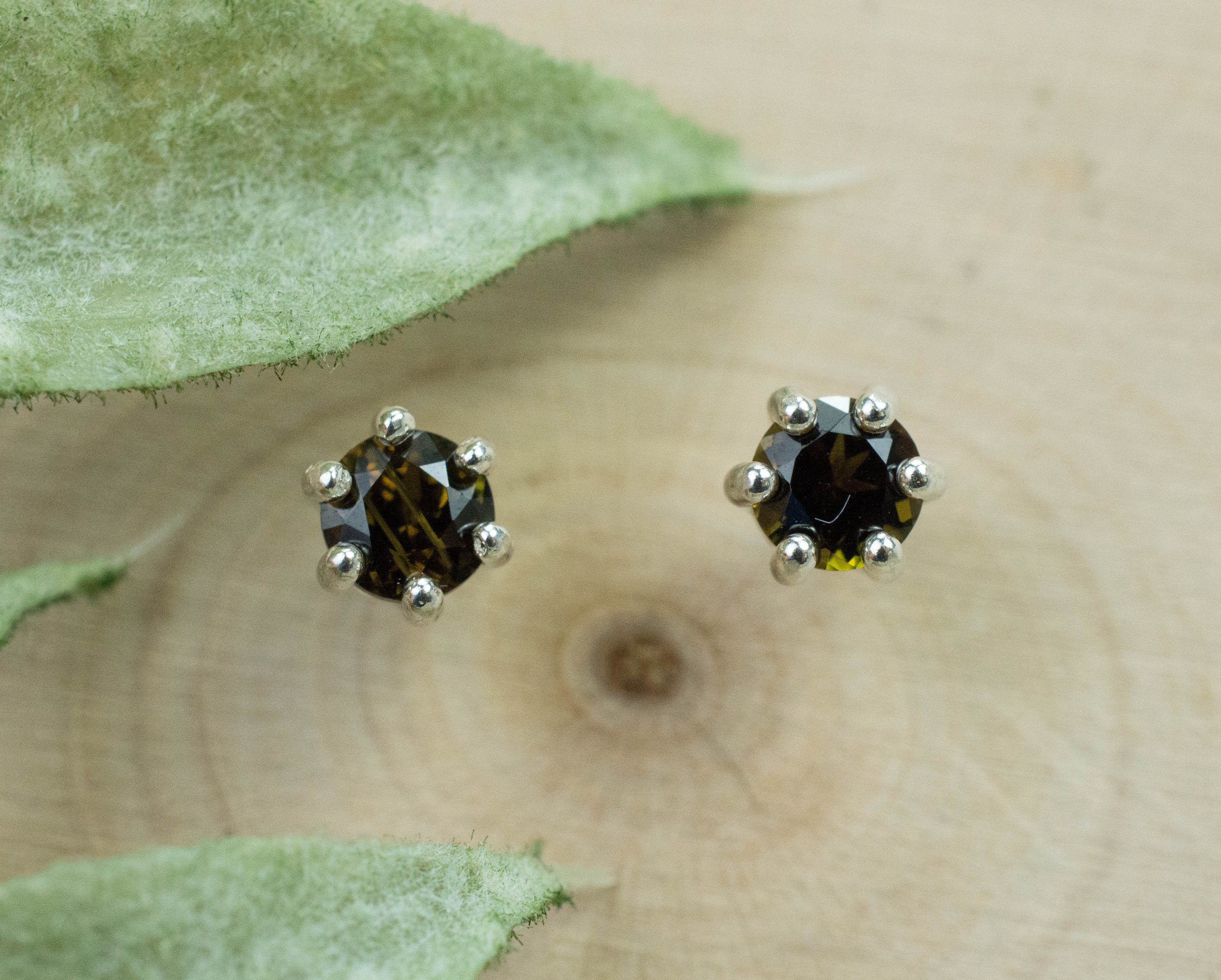 Clinozoisite Earrings, Genuine Untreated Pakistan Clinozoisite; 0.525cts - Mark Oliver Gems