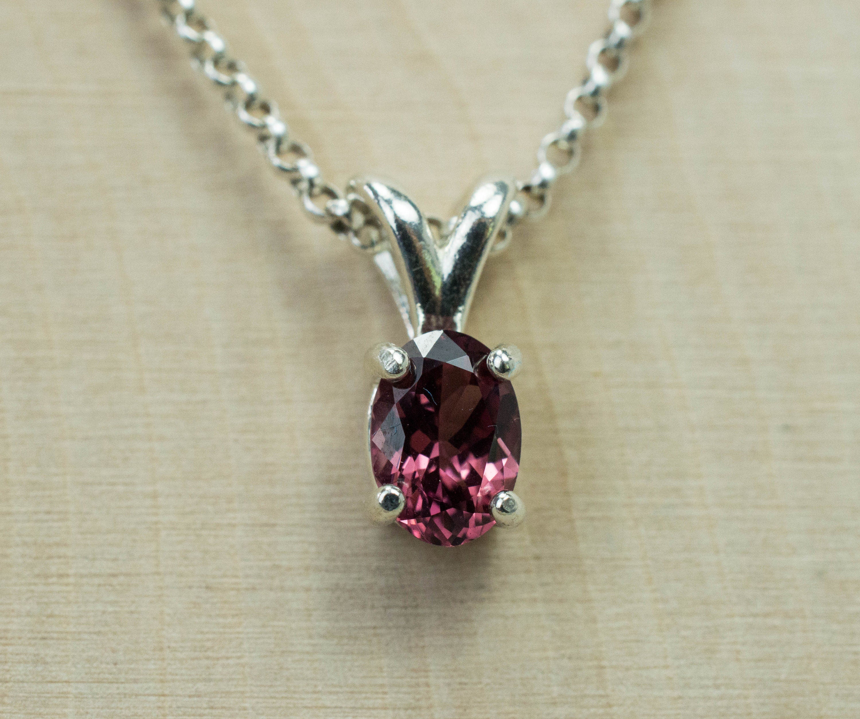 Cranberry Garnet Pendant; Genuine Untreated Tanzanian Garnet; 0.850cts - Mark Oliver Gems