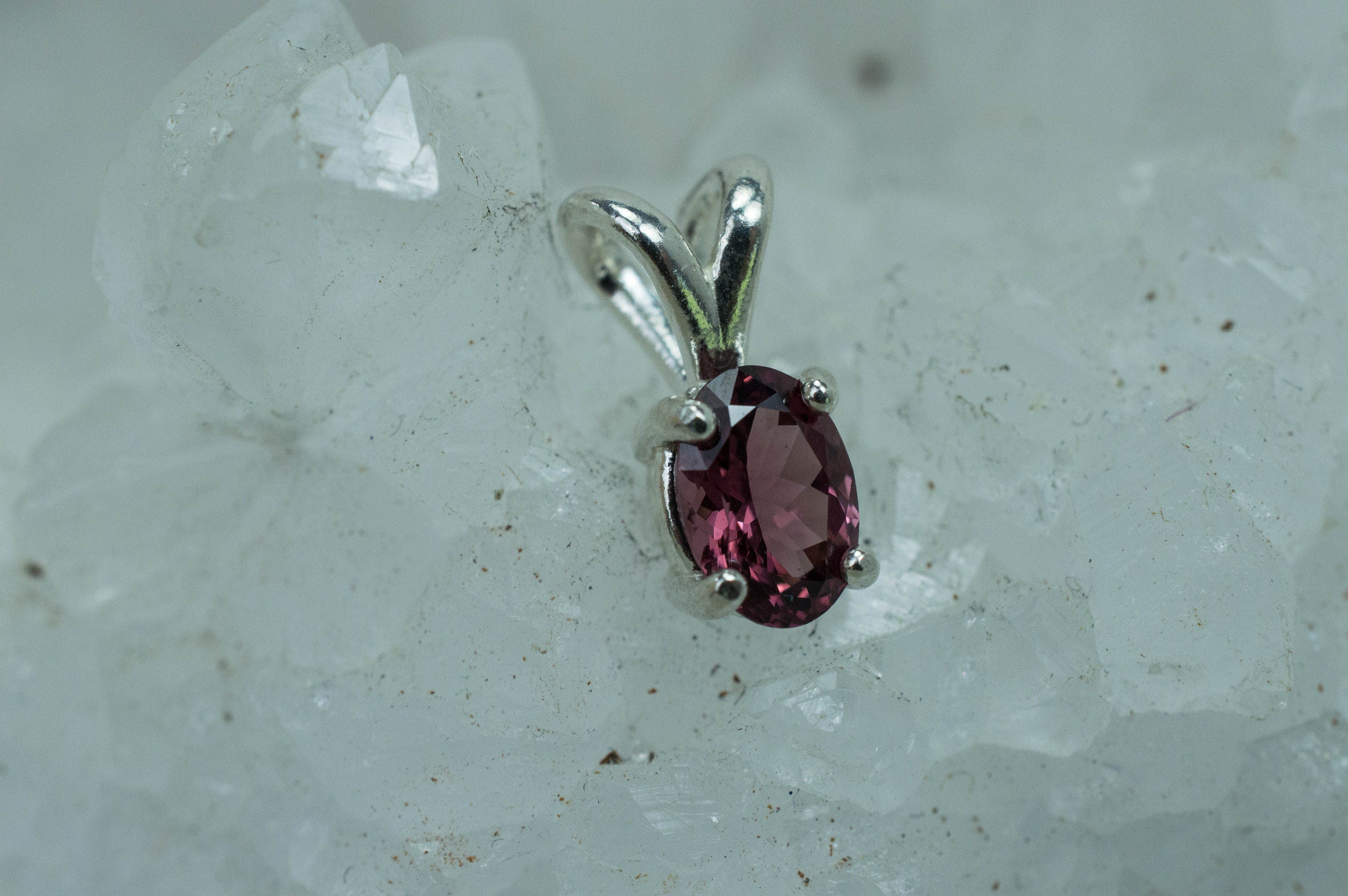 Cranberry Garnet Pendant; Genuine Untreated Tanzanian Garnet; 0.850cts - Mark Oliver Gems