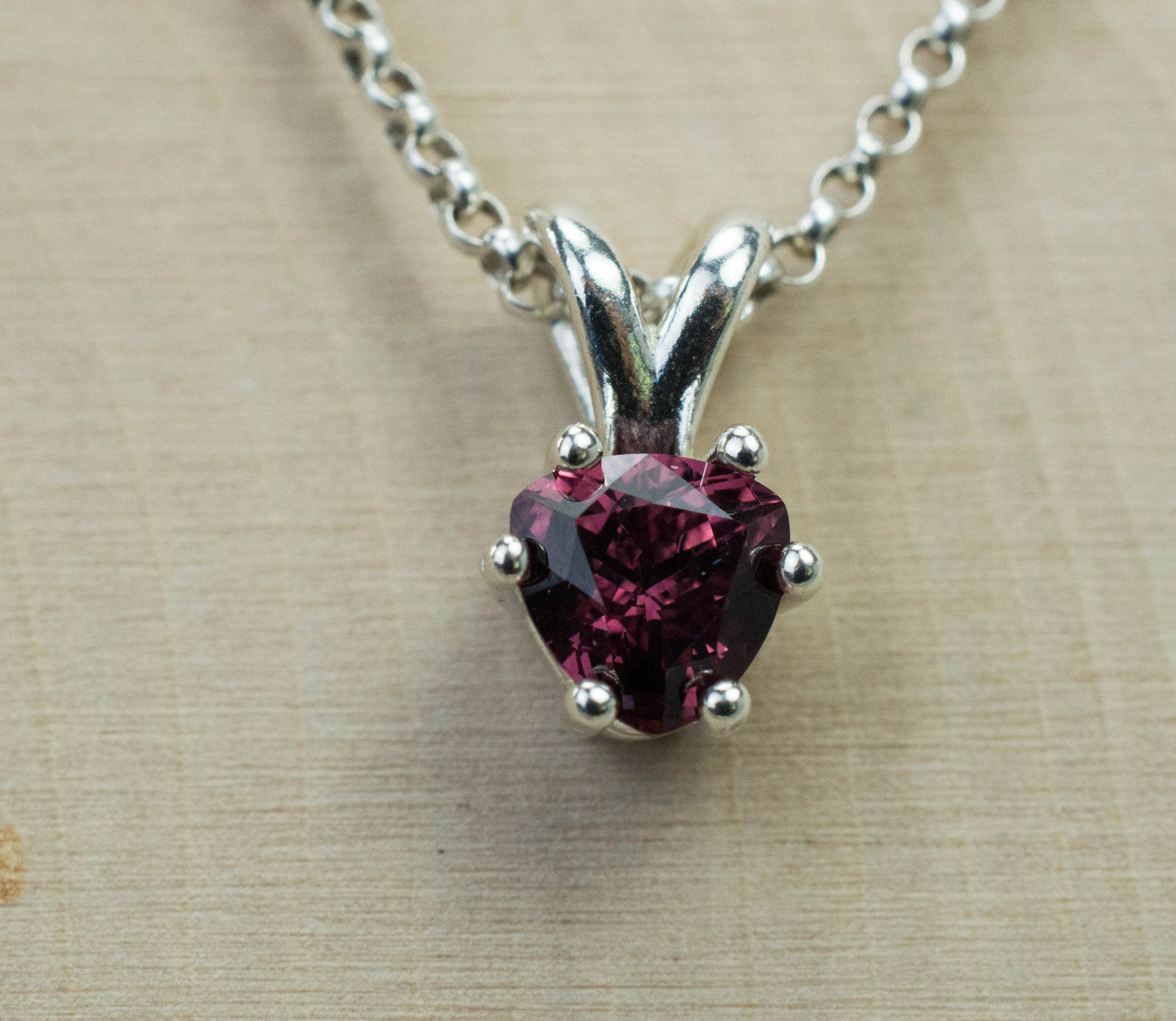 Cranberry Garnet Pendant; Genuine Untreated Tanzanian Garnet; 0.945cts - Mark Oliver Gems