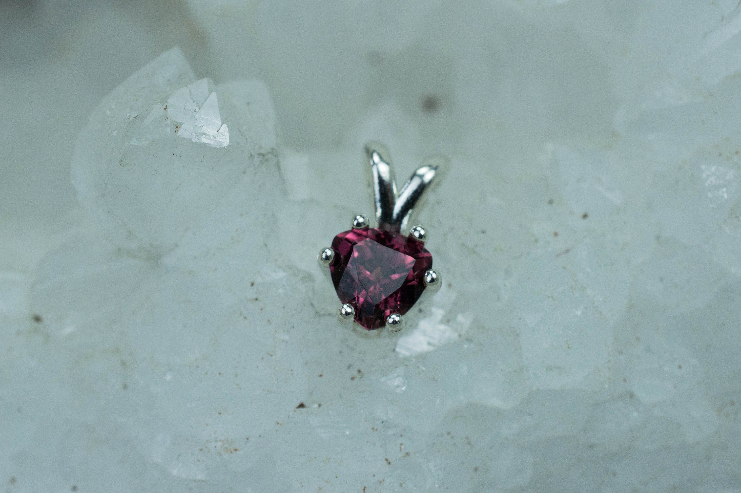 Cranberry Garnet Pendant; Genuine Untreated Tanzanian Garnet; 0.945cts - Mark Oliver Gems