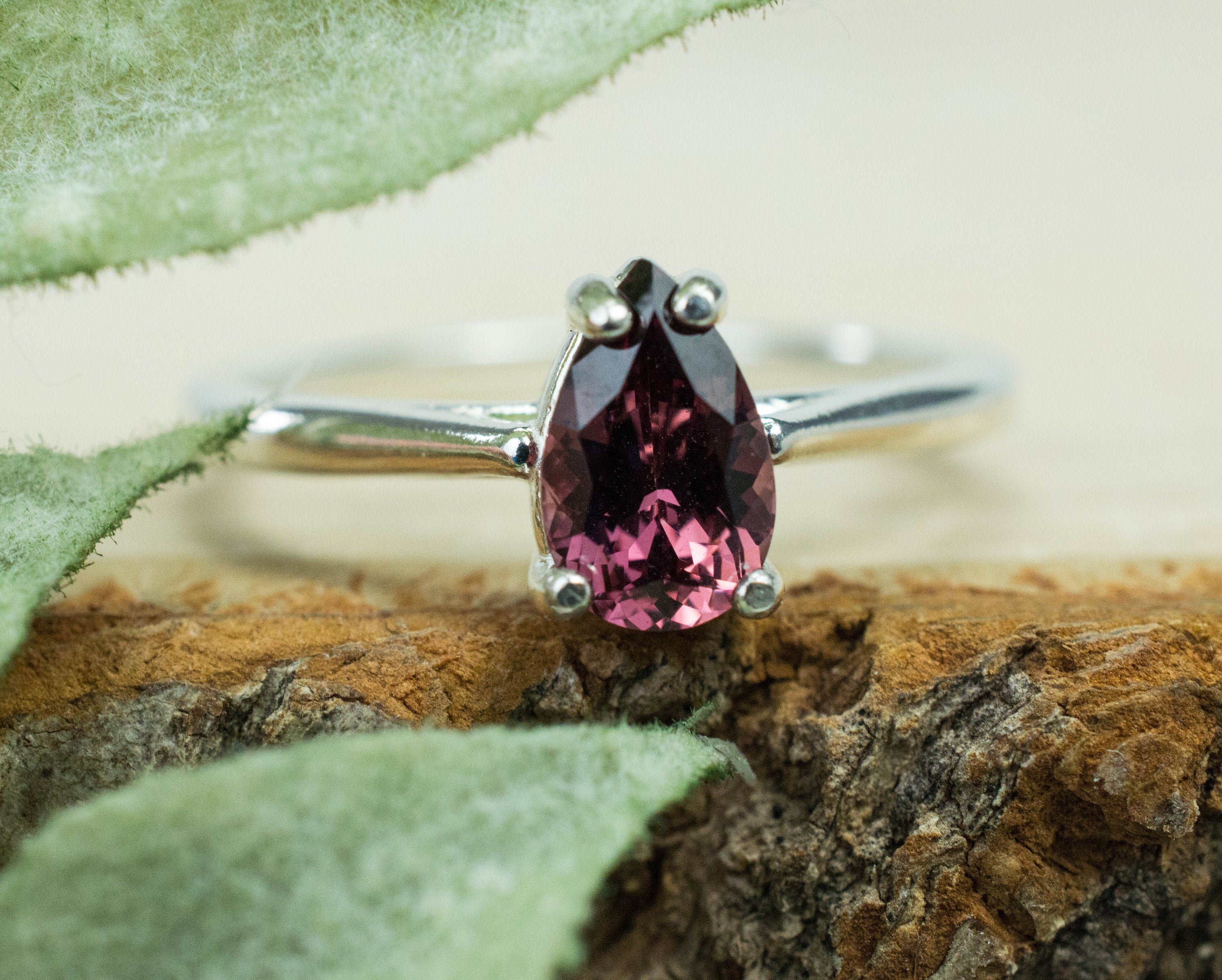 Cranberry Garnet Ring; Genuine Untreated Tanzania Garnet; 0.915cts - Mark Oliver Gems