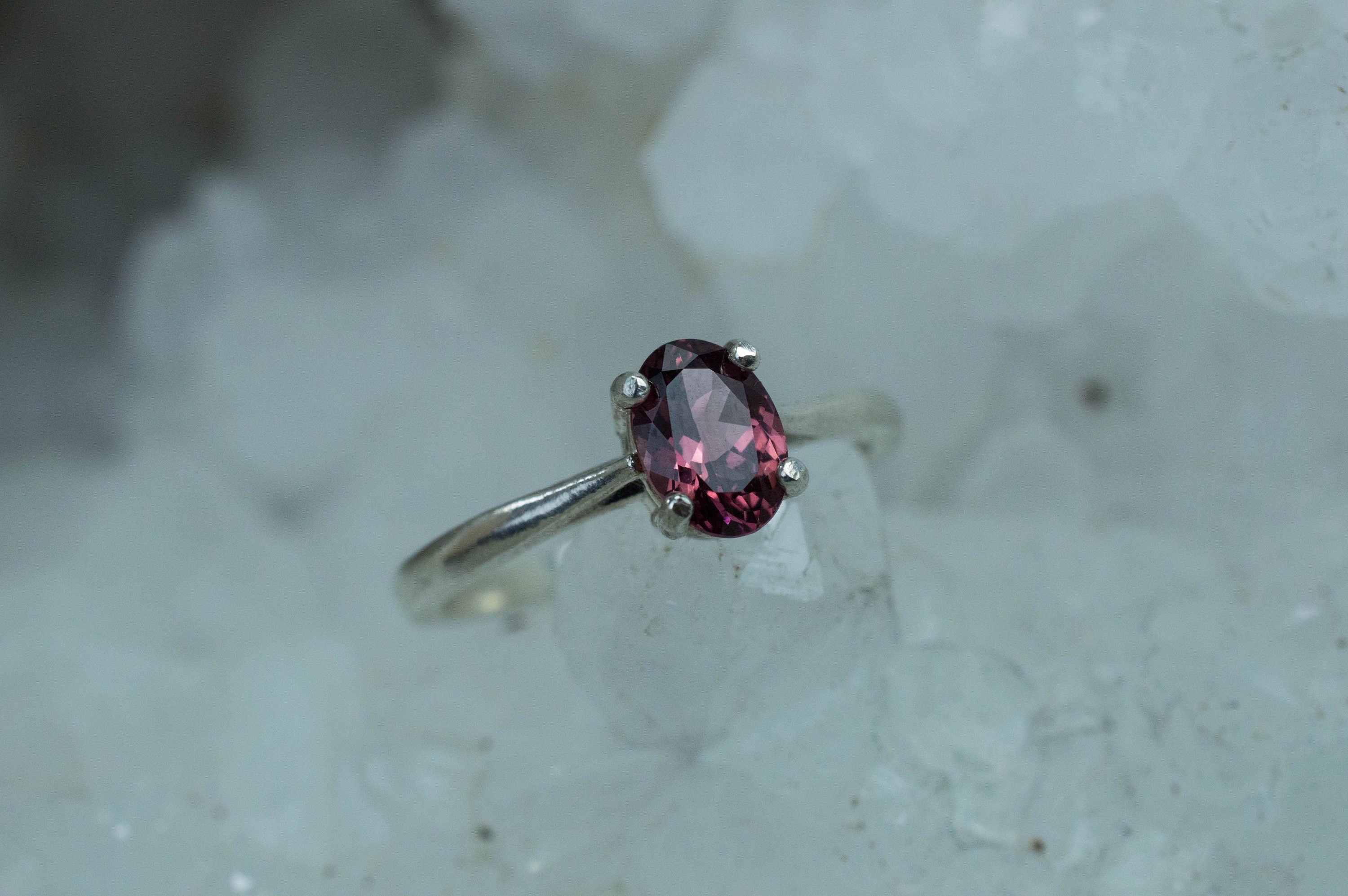 Cranberry Garnet Ring; Genuine Untreated Tanzania Garnet; 0.840cts - Mark Oliver Gems