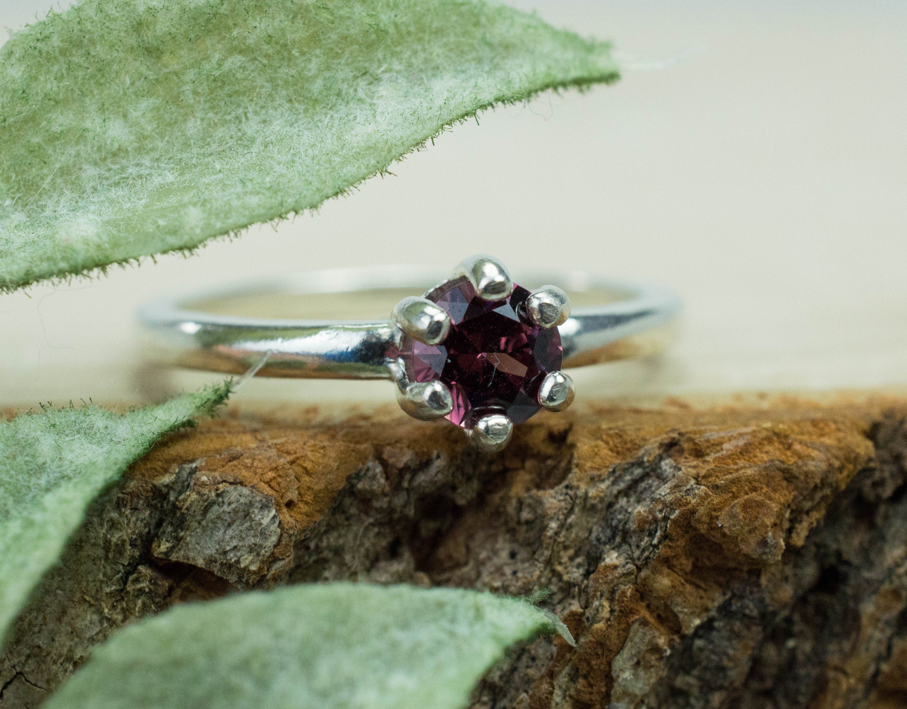 Cranberry Garnet Ring; Genuine Untreated Tanzania Garnet; 0.515cts - Mark Oliver Gems