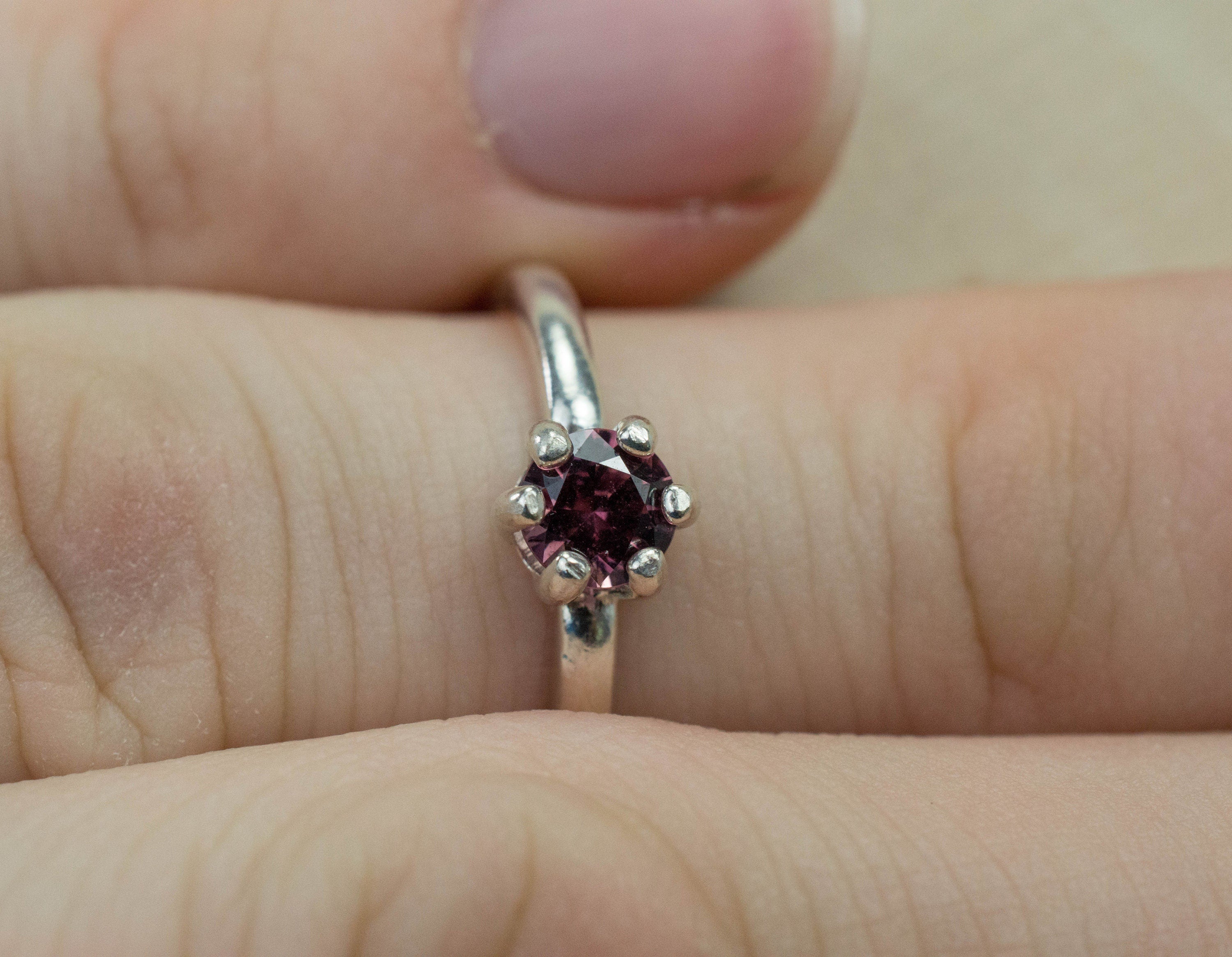 Cranberry Garnet Ring; Genuine Untreated Tanzania Garnet; 0.515cts - Mark Oliver Gems