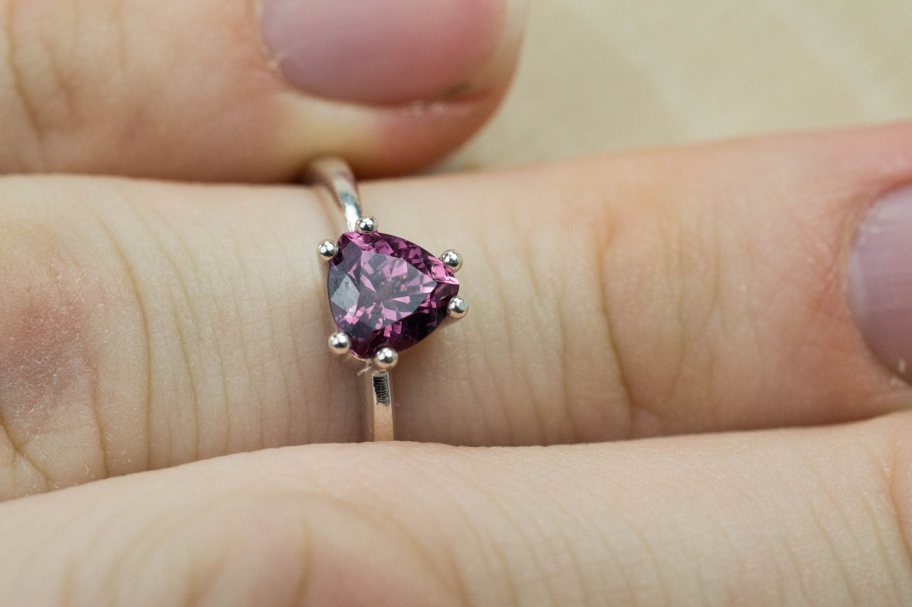 Cranberry Garnet Ring; Genuine Untreated Tanzania Garnet; 0.975cts - Mark Oliver Gems