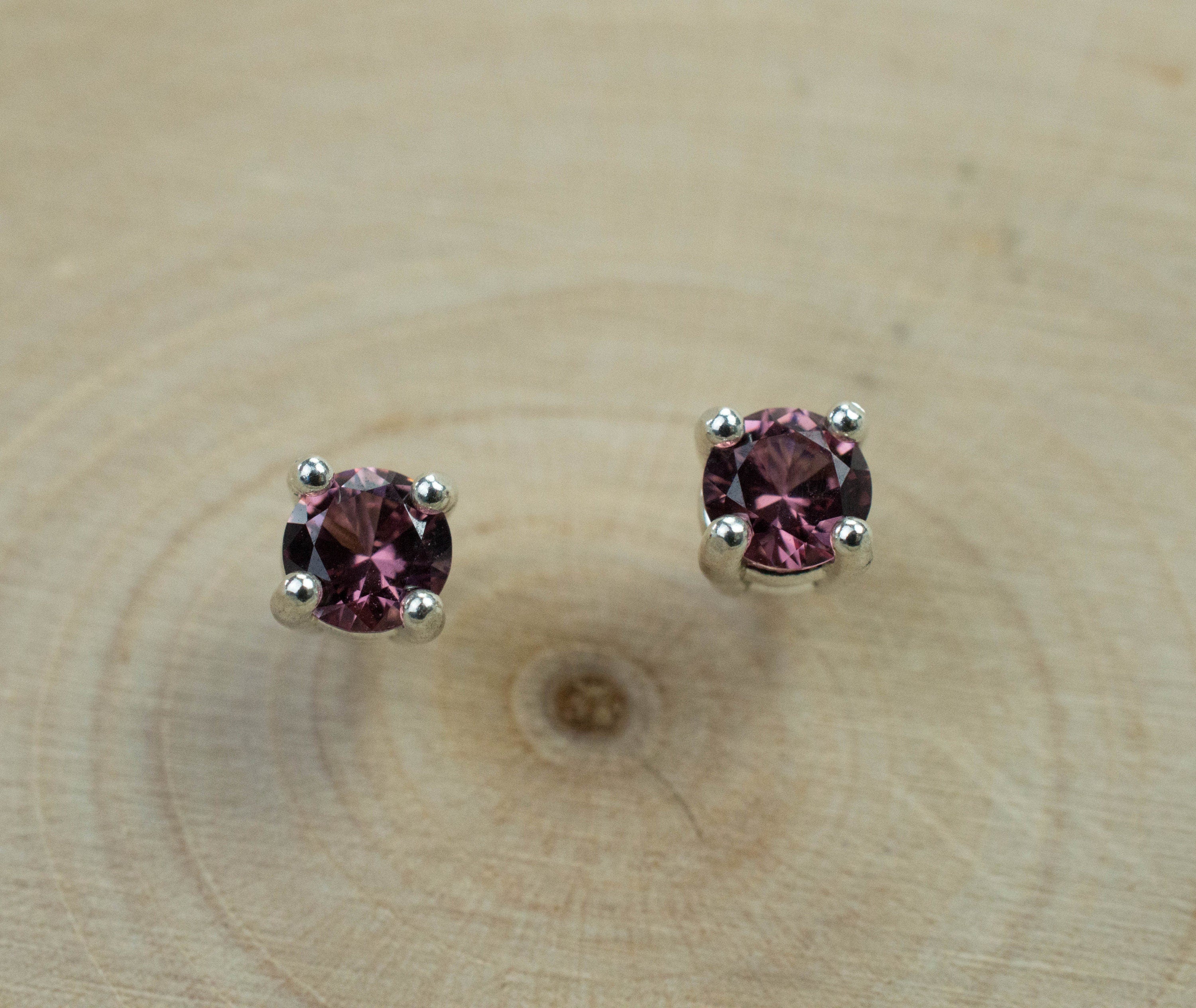 Cranberry Garnet Earrings, Natural Untreated Tanzanian Garnet; 0.520cts - Mark Oliver Gems