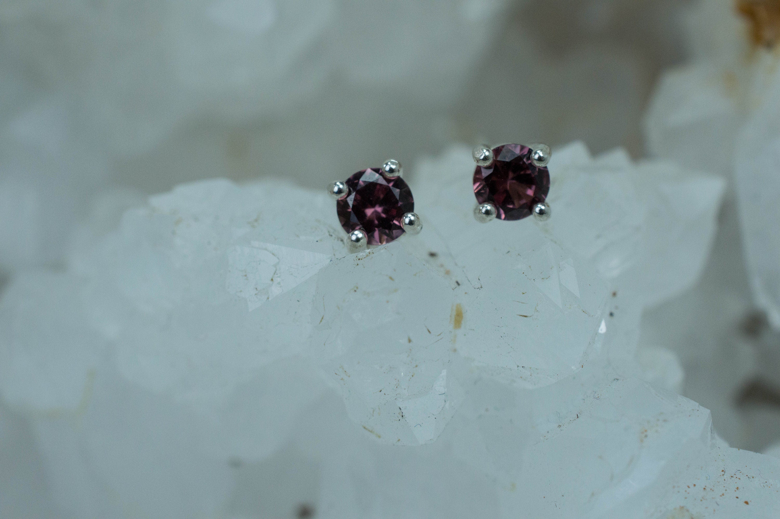 Cranberry Garnet Earrings, Natural Untreated Tanzanian Garnet; 0.520cts - Mark Oliver Gems