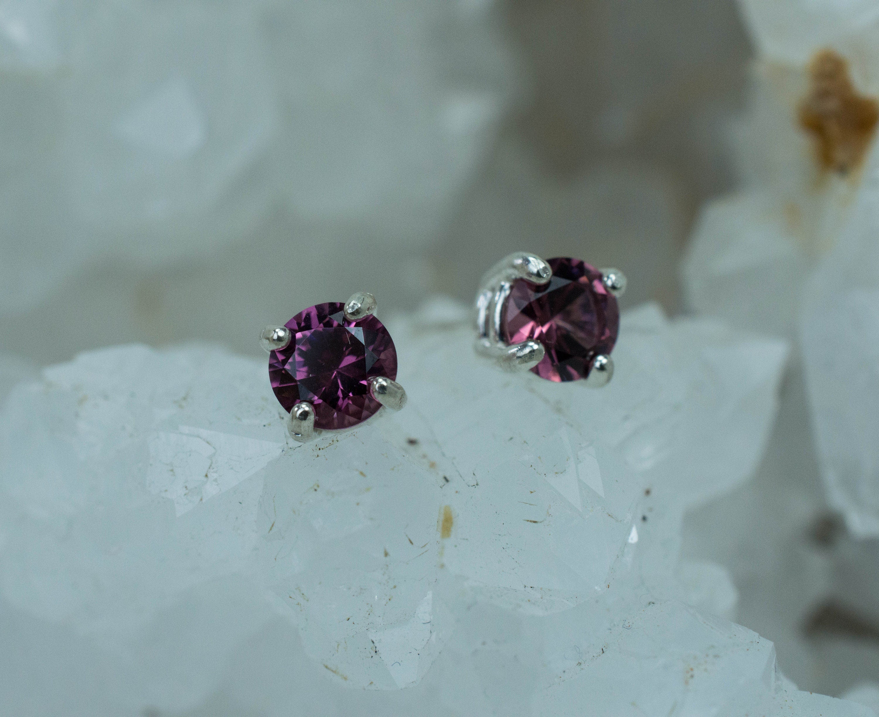 Cranberry Garnet Earrings, Natural Untreated Tanzanian Garnet; 1.050cts - Mark Oliver Gems