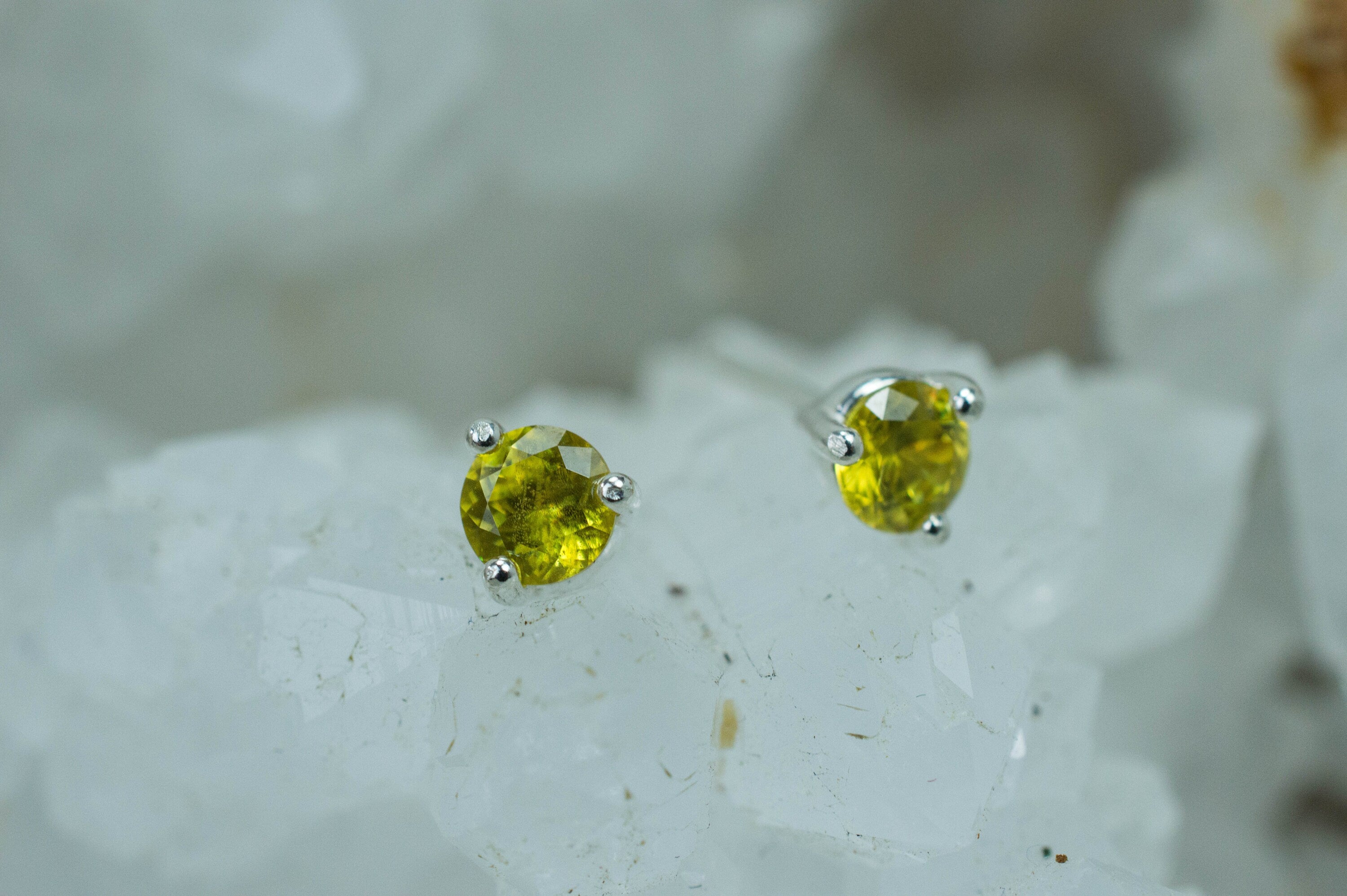 Sphene Earrings, Natural Untreated Pakistan Sphene; 0.560cts