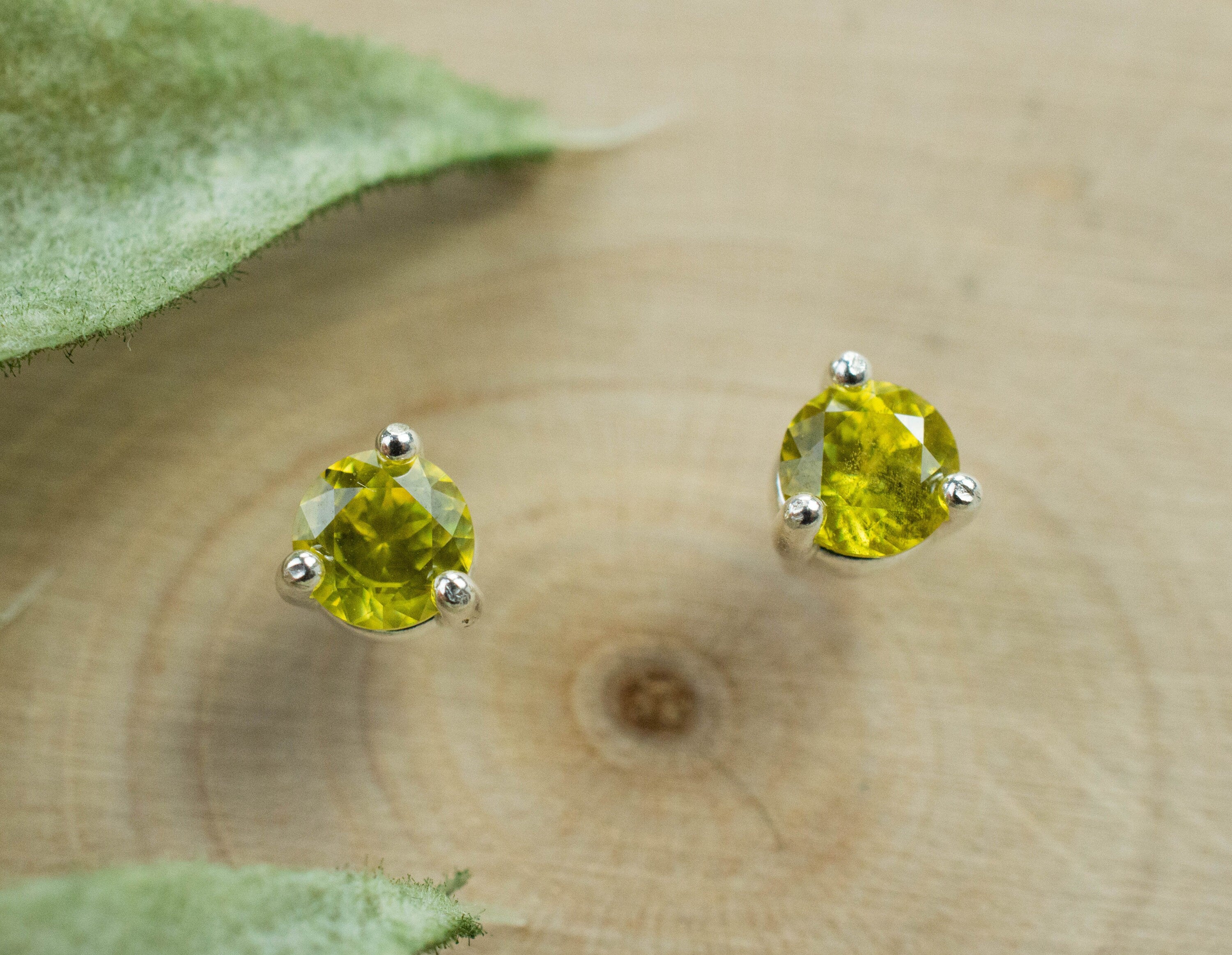 Sphene Earrings, Natural Untreated Pakistan Sphene; 0.560cts