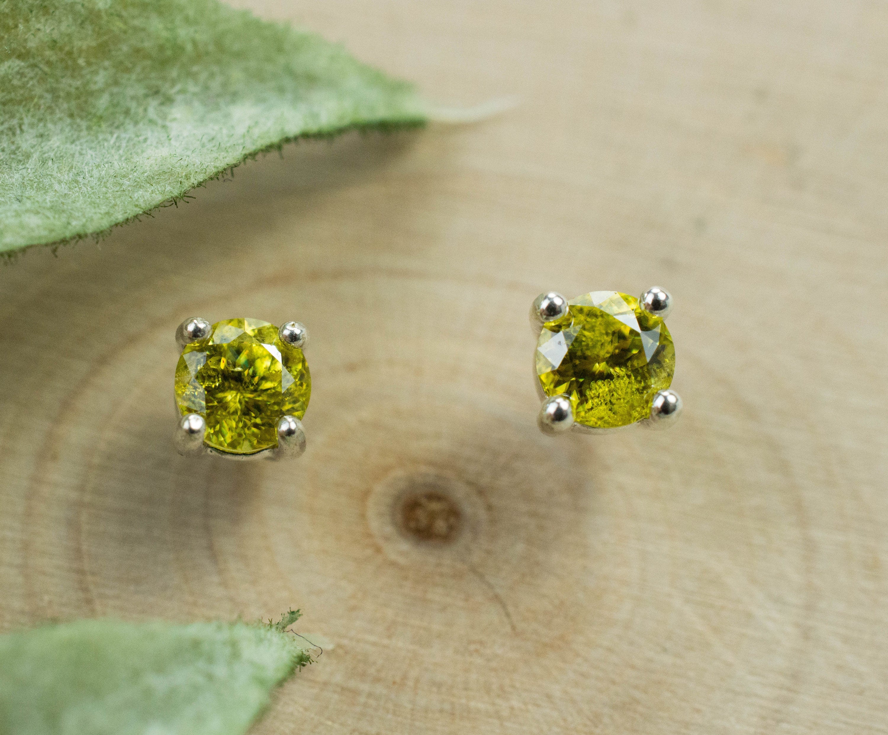 Sphene Earrings, Natural Untreated Pakistan Sphene; 0.570cts