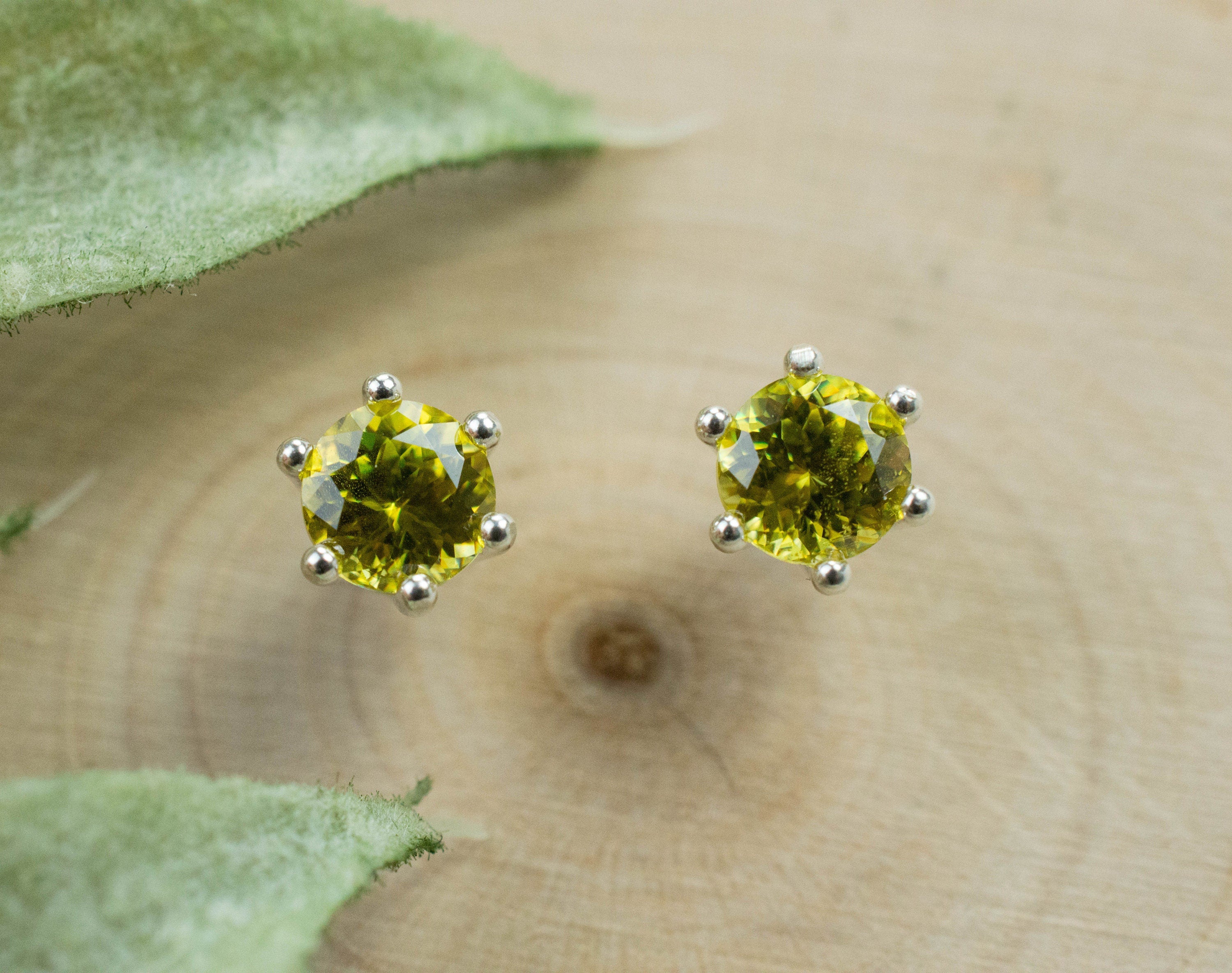 Sphene Earrings, Natural Untreated Pakistan Sphene; 0.850cts