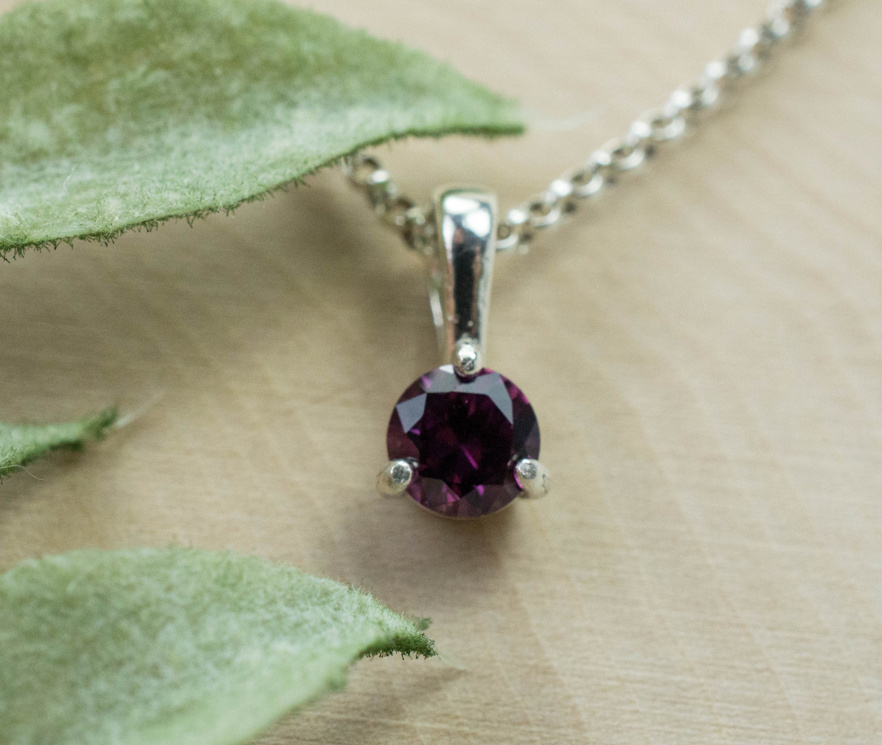 Purple Garnet Pendant; Natural Untreated Mozambique Garnet; 0.600cts