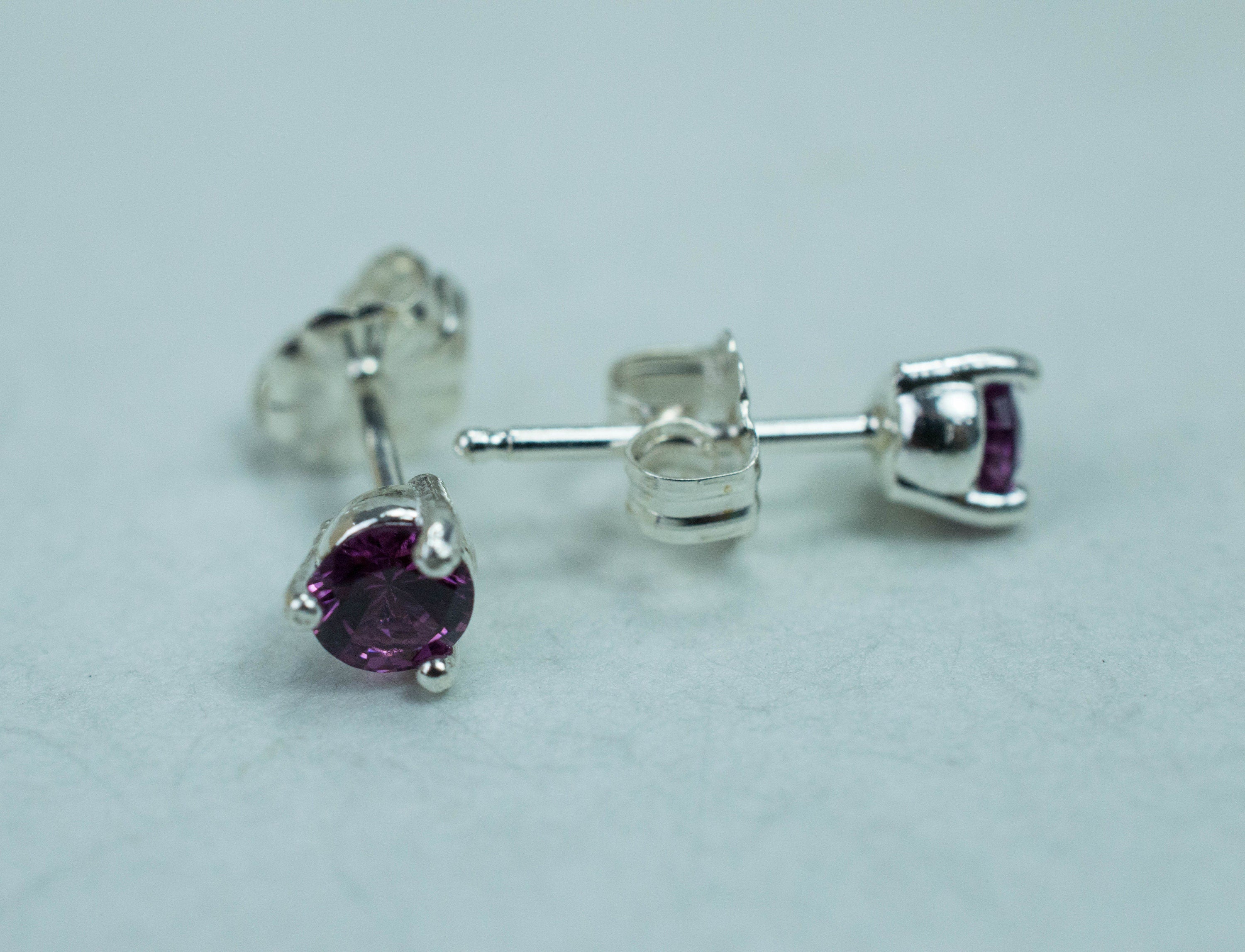 Purple Garnet Earrings, Genuine Untreated Rare Mozambique Garnet; 0.545cts