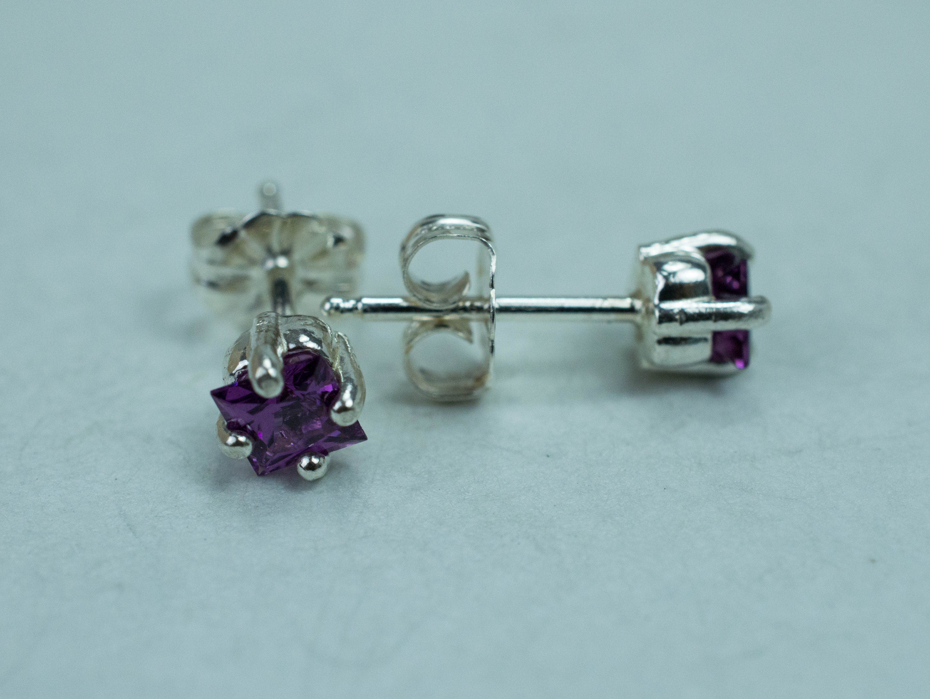 Purple Garnet Earrings, Genuine Untreated Rare Mozambique Garnet; 0.785cts