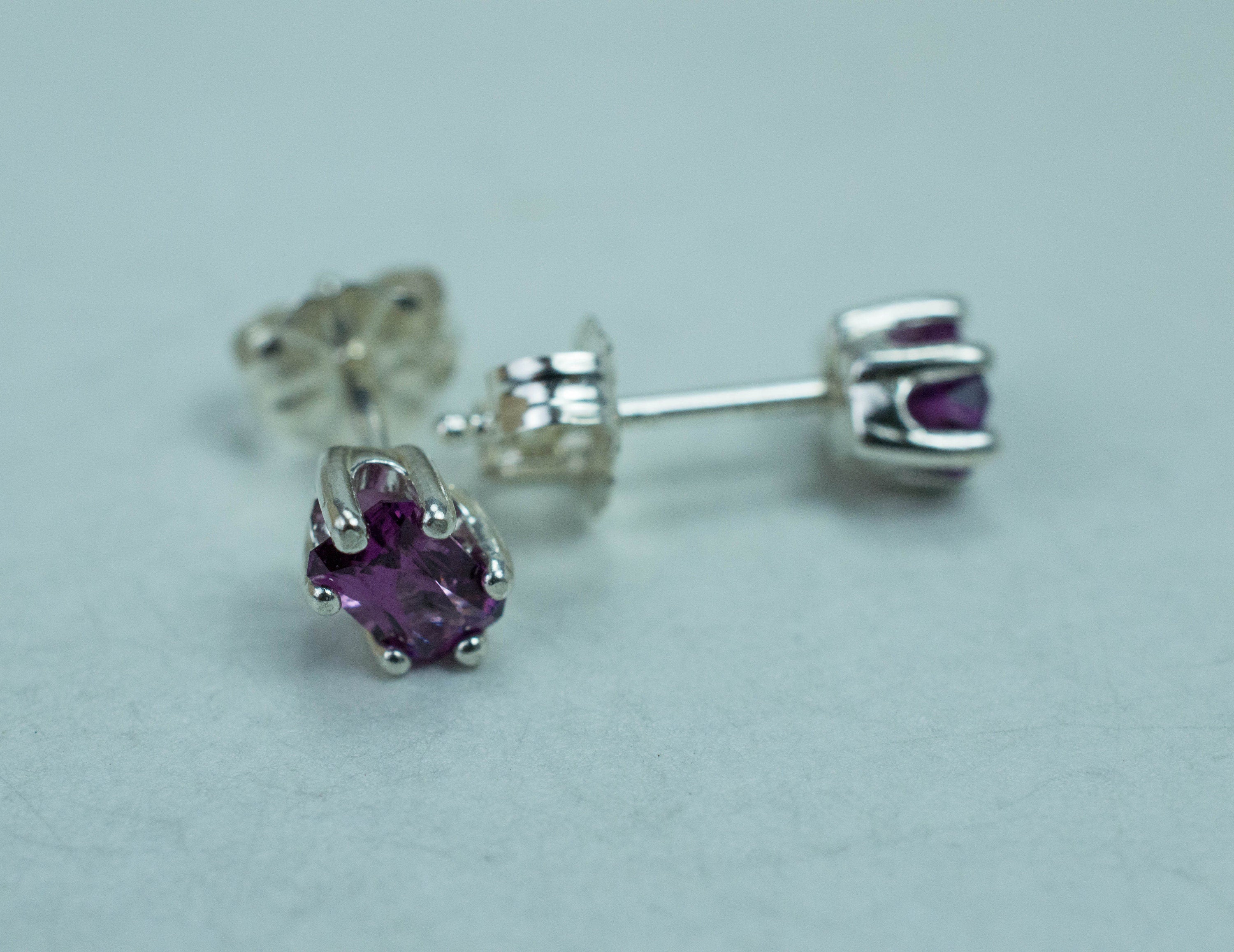 Purple Garnet Earrings, Genuine Untreated Rare Mozambique Garnet; 0.845cts