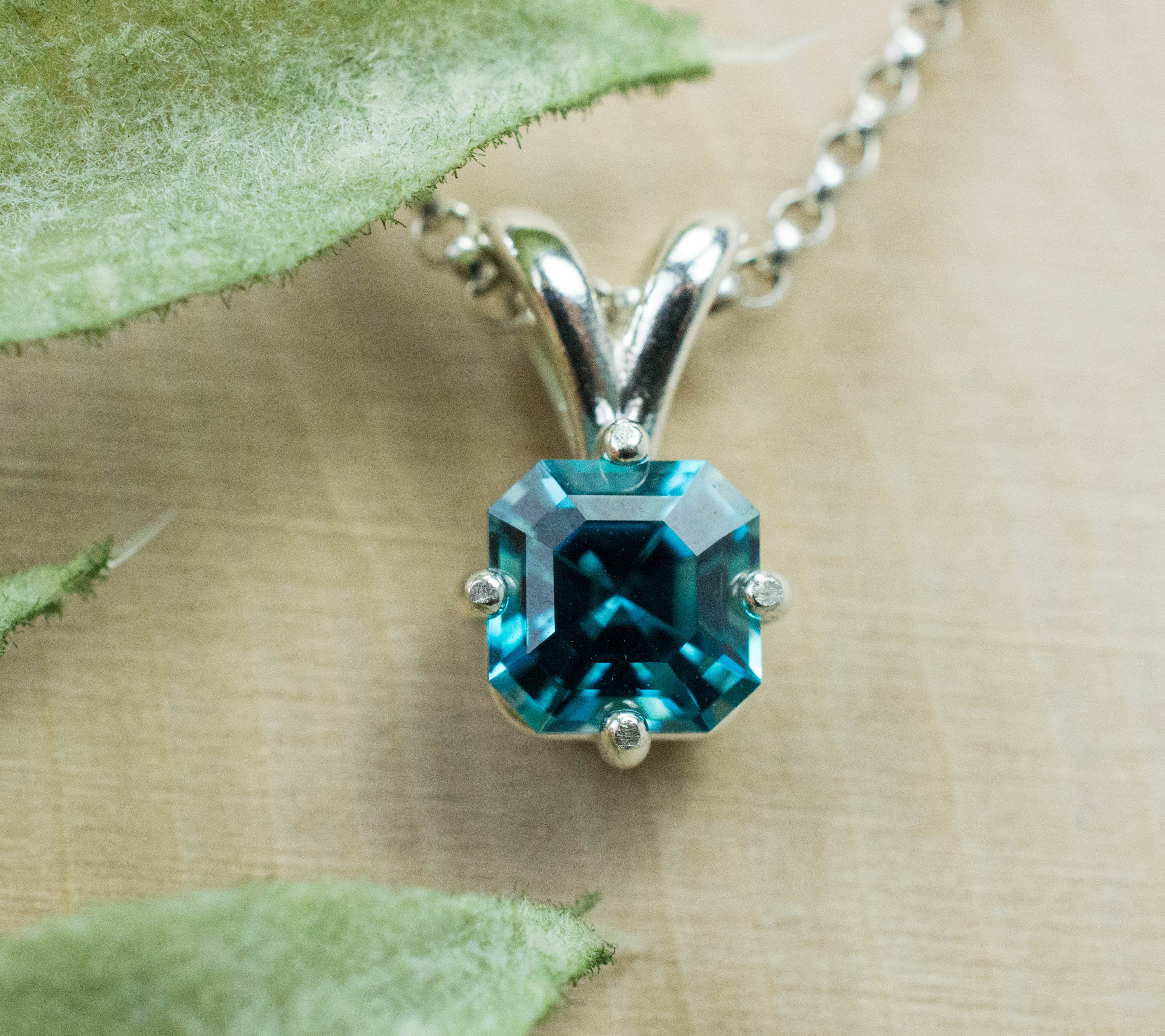 Blue Zircon Pendant, Natural Cambodian Zircon; 1.620cts