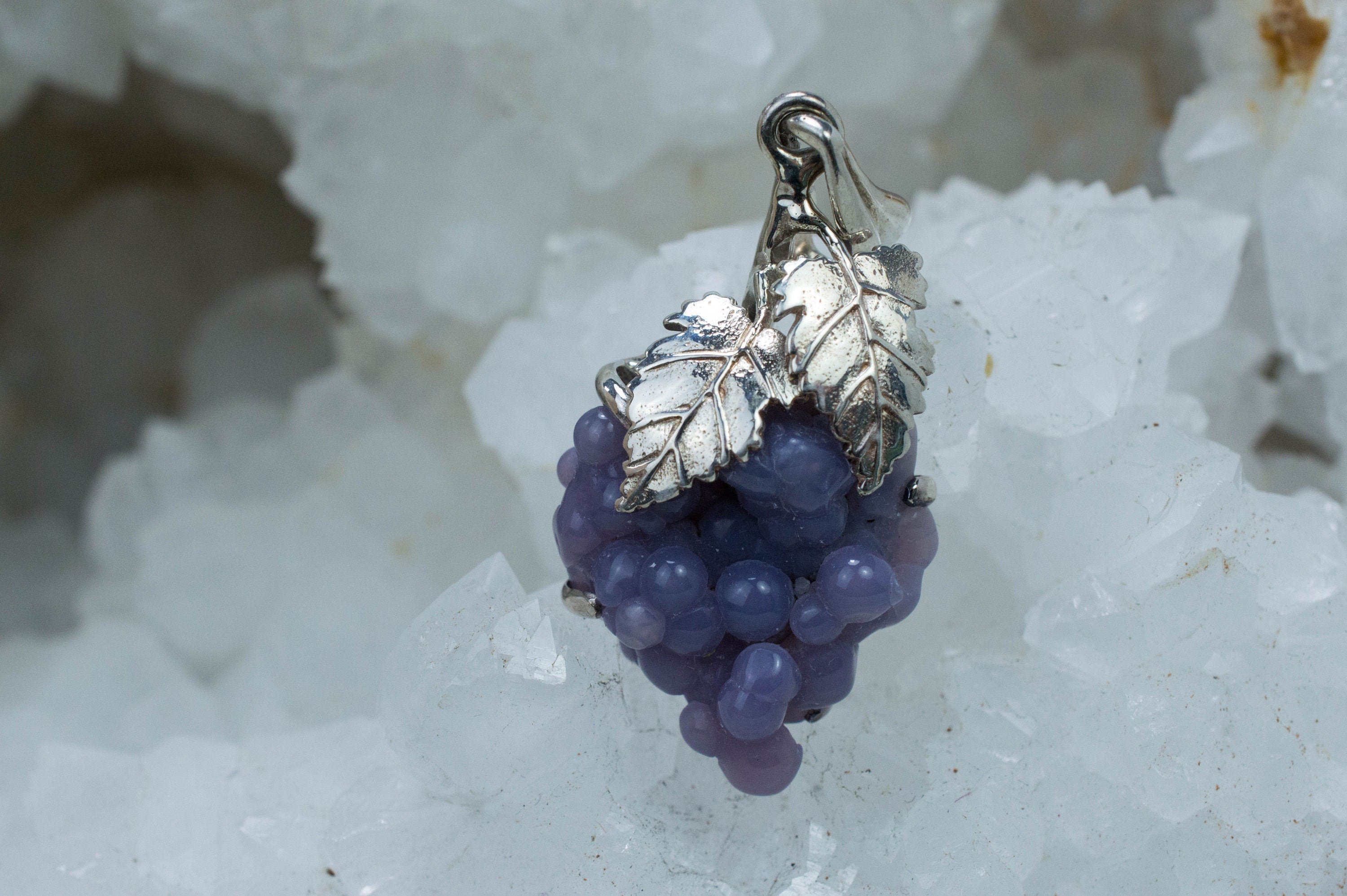 Grape Agate Pendant, Genuine Untreated Indonesian Agate