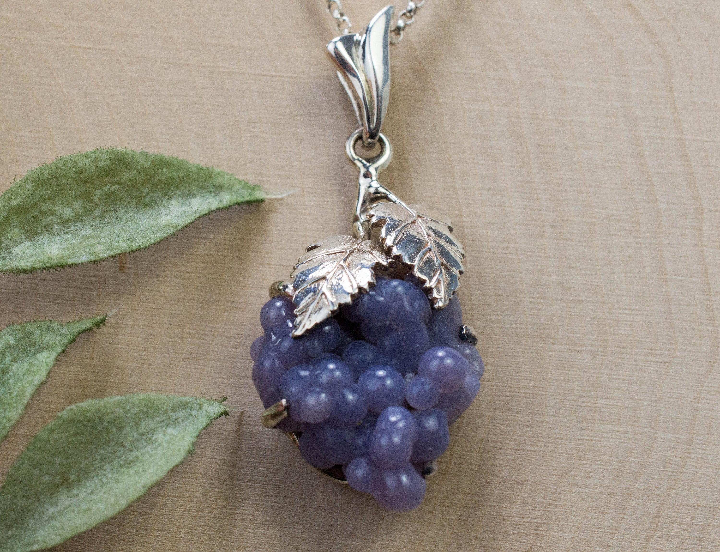 Grape Agate Pendant, Genuine Untreated Indonesian Agate