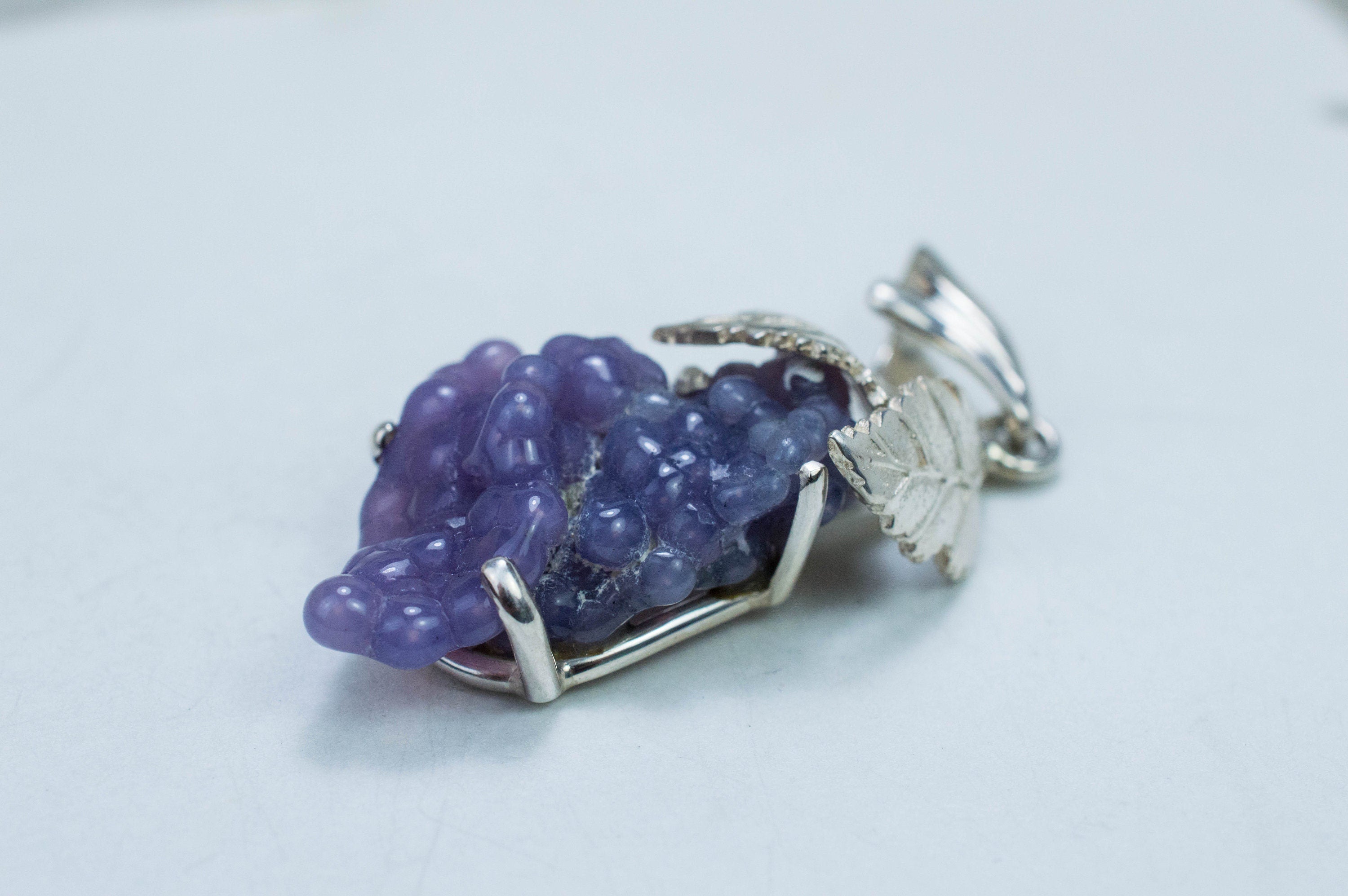 Grape Agate Pendant, Natural Untreated Indonesian Agate