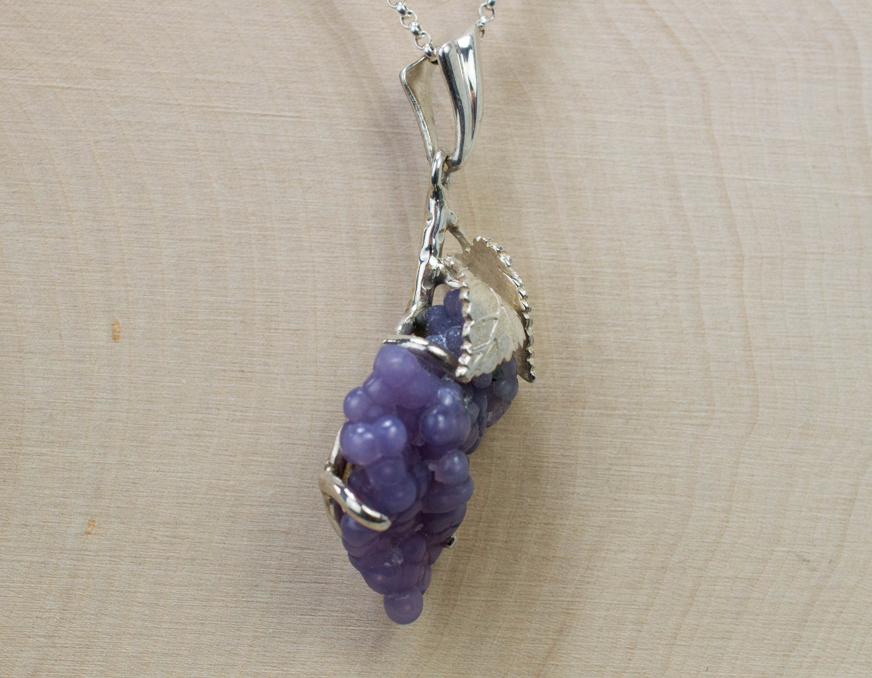 Grape Agate Pendant, Natural Untreated Indonesian Agate