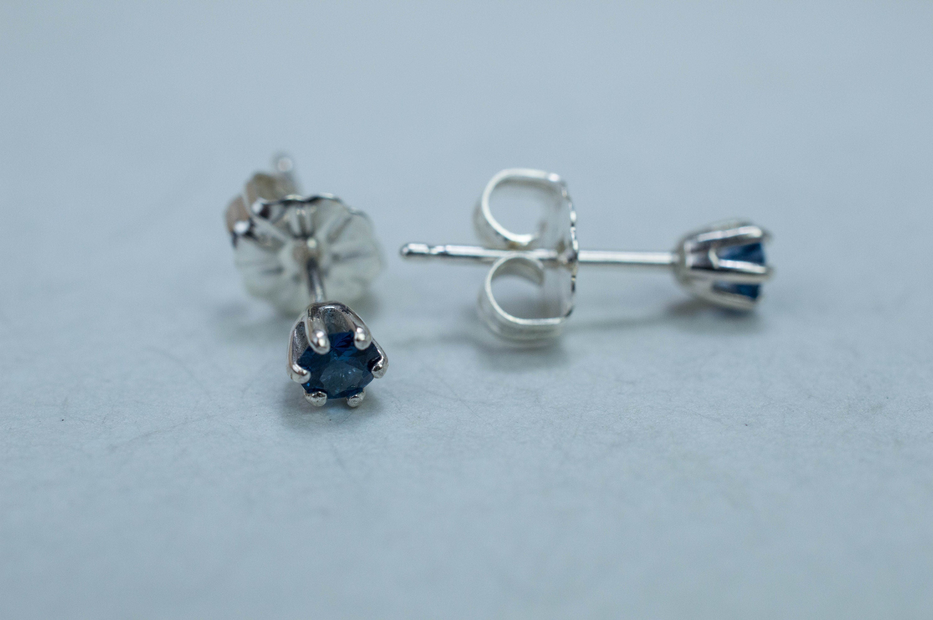 Cobalt Spinel Earrings; Natural Untreated Tanzania Blue Spinel; 0.195cts