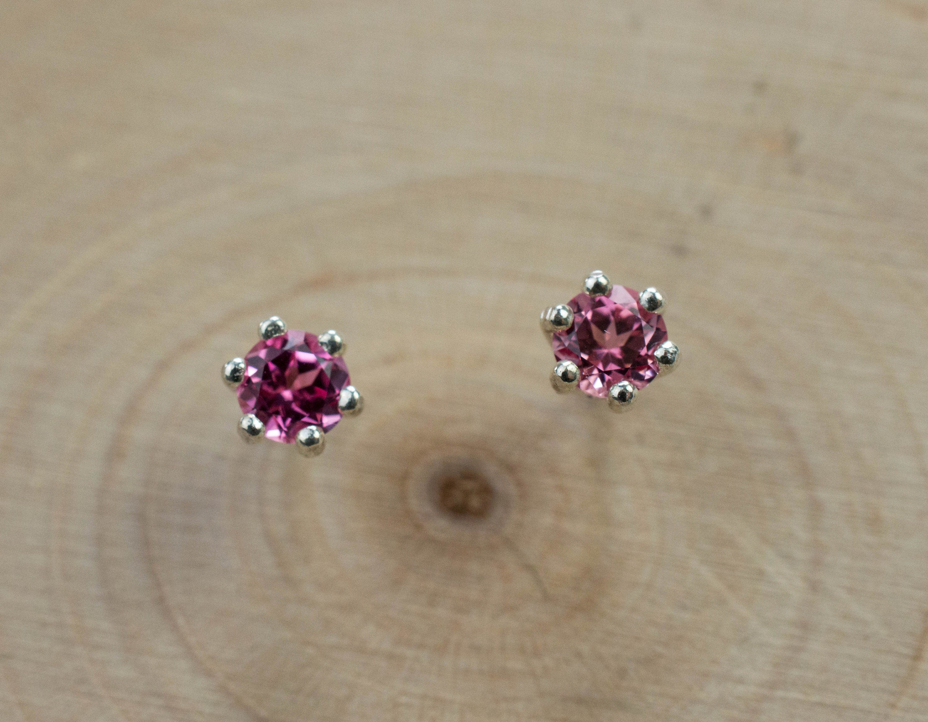 Pink Spinel Earrings; Natural Untreated Vietnam Spinel; 0.410cts