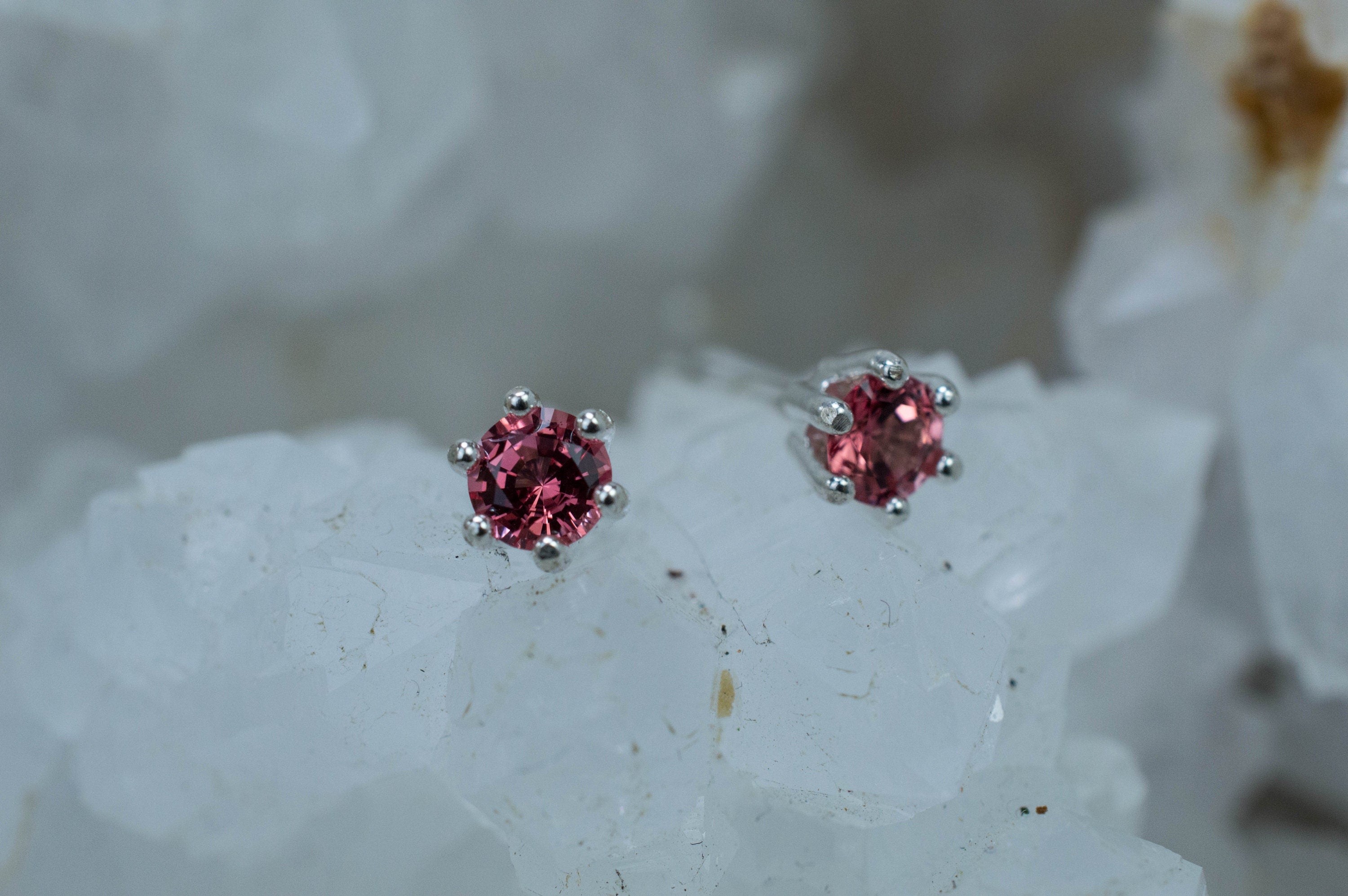 Pink Spinel Earrings; Natural Untreated Vietnam Spinel; 0.470cts