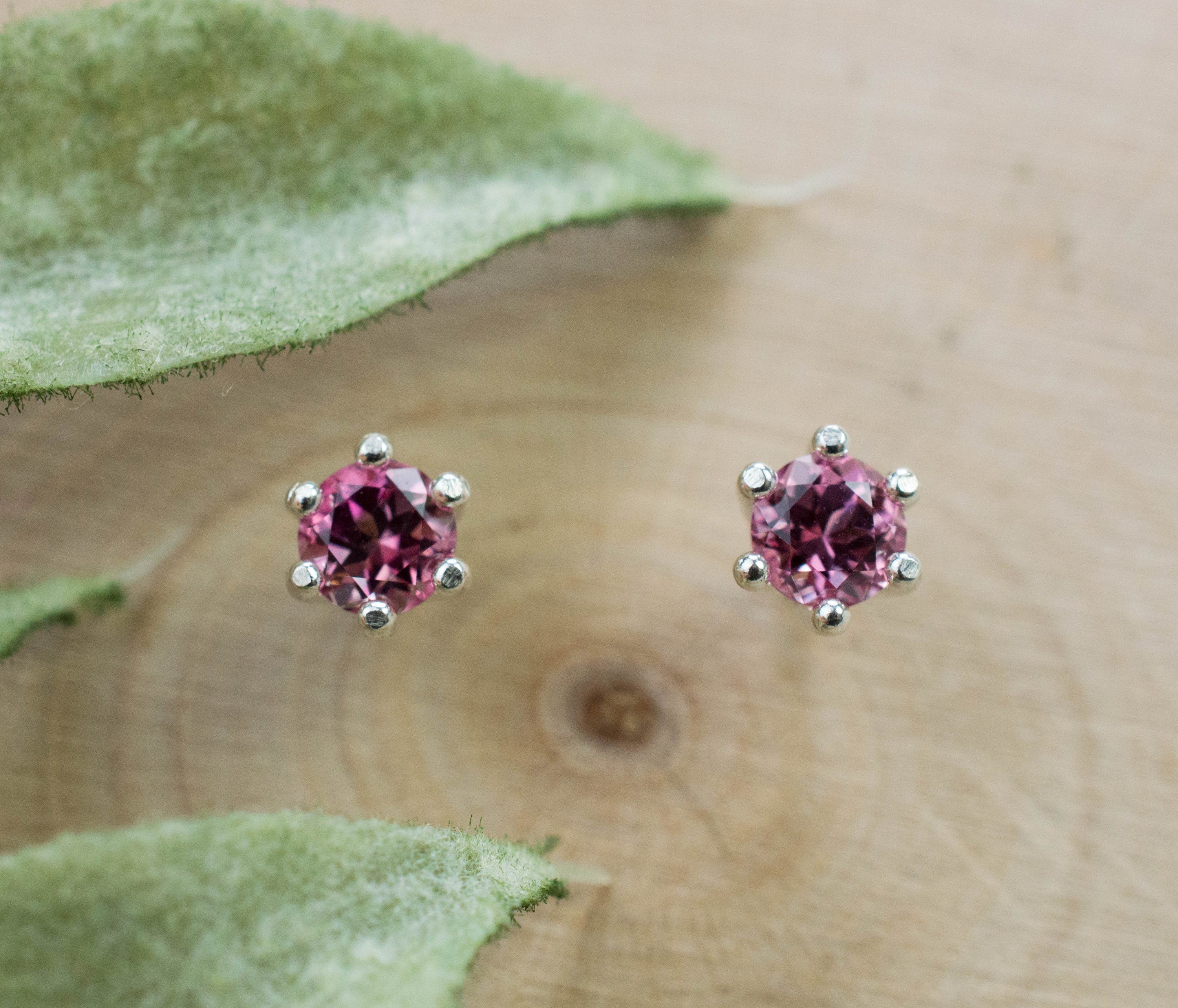 Pink Spinel Earrings; Natural Untreated Vietnam Spinel; 0.475cts