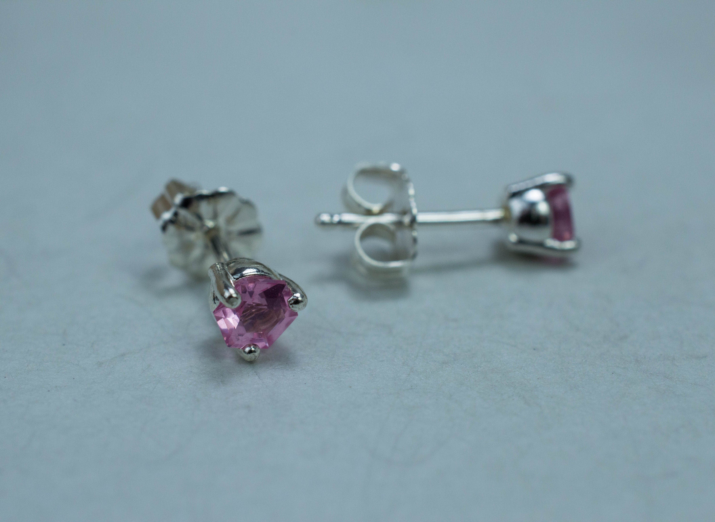 Pink Spinel Earrings; Natural Untreated Mozambique Spinel; 0.590cts