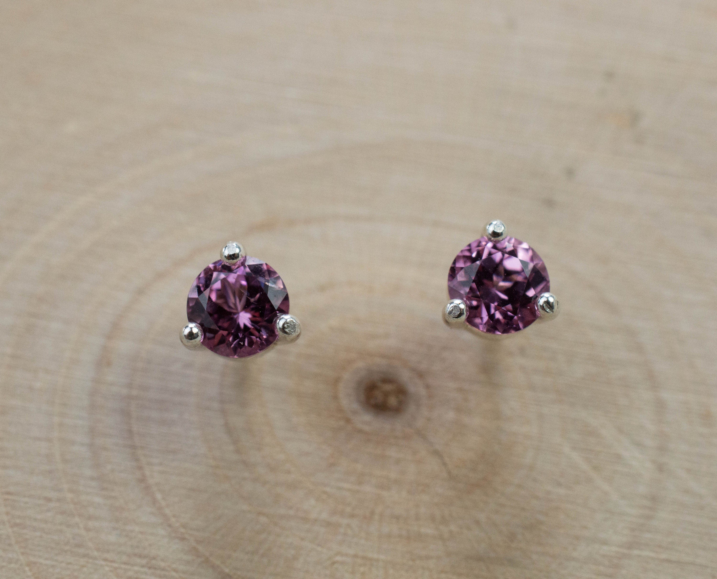 Pink Spinel Earrings; Natural Untreated Vietnam Spinel; 0.630cts