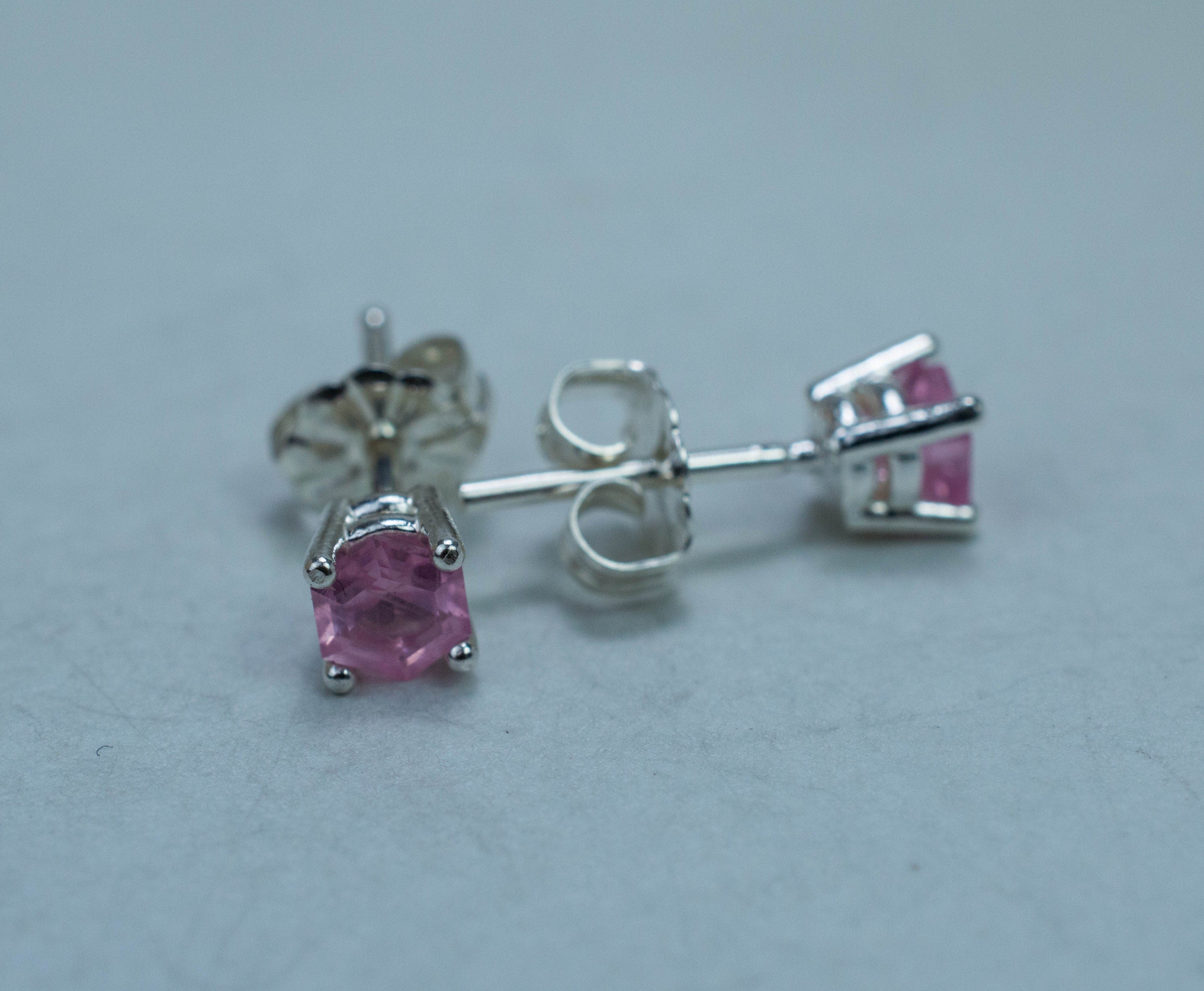 Pink Spinel Earrings; Natural Untreated Mozambique Spinel; 0.650cts