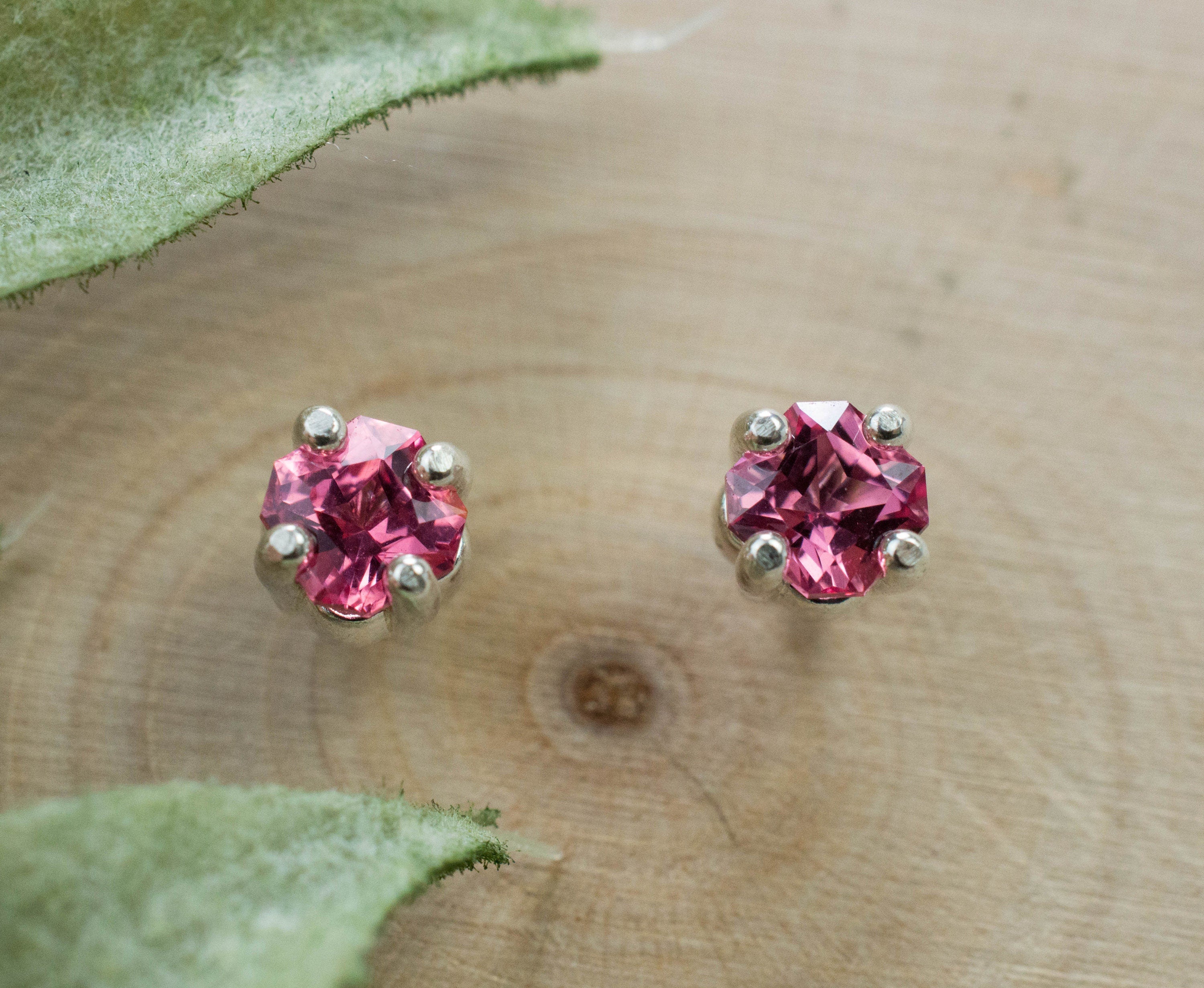 Pink Spinel Earrings; Natural Untreated Vietnam Spinel; 0.700cts