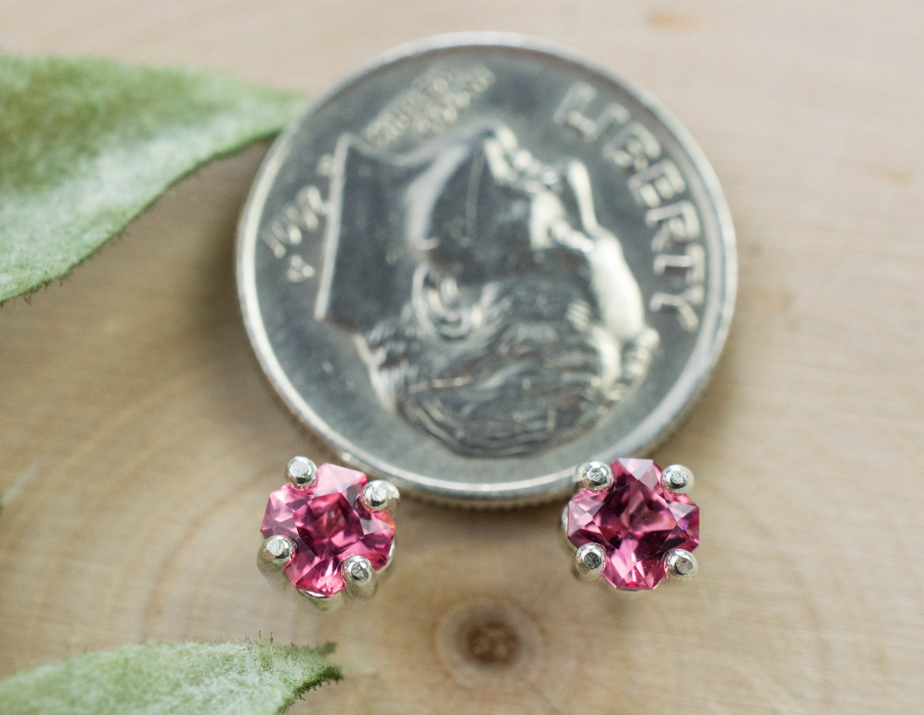 Pink Spinel Earrings; Natural Untreated Vietnam Spinel; 0.700cts