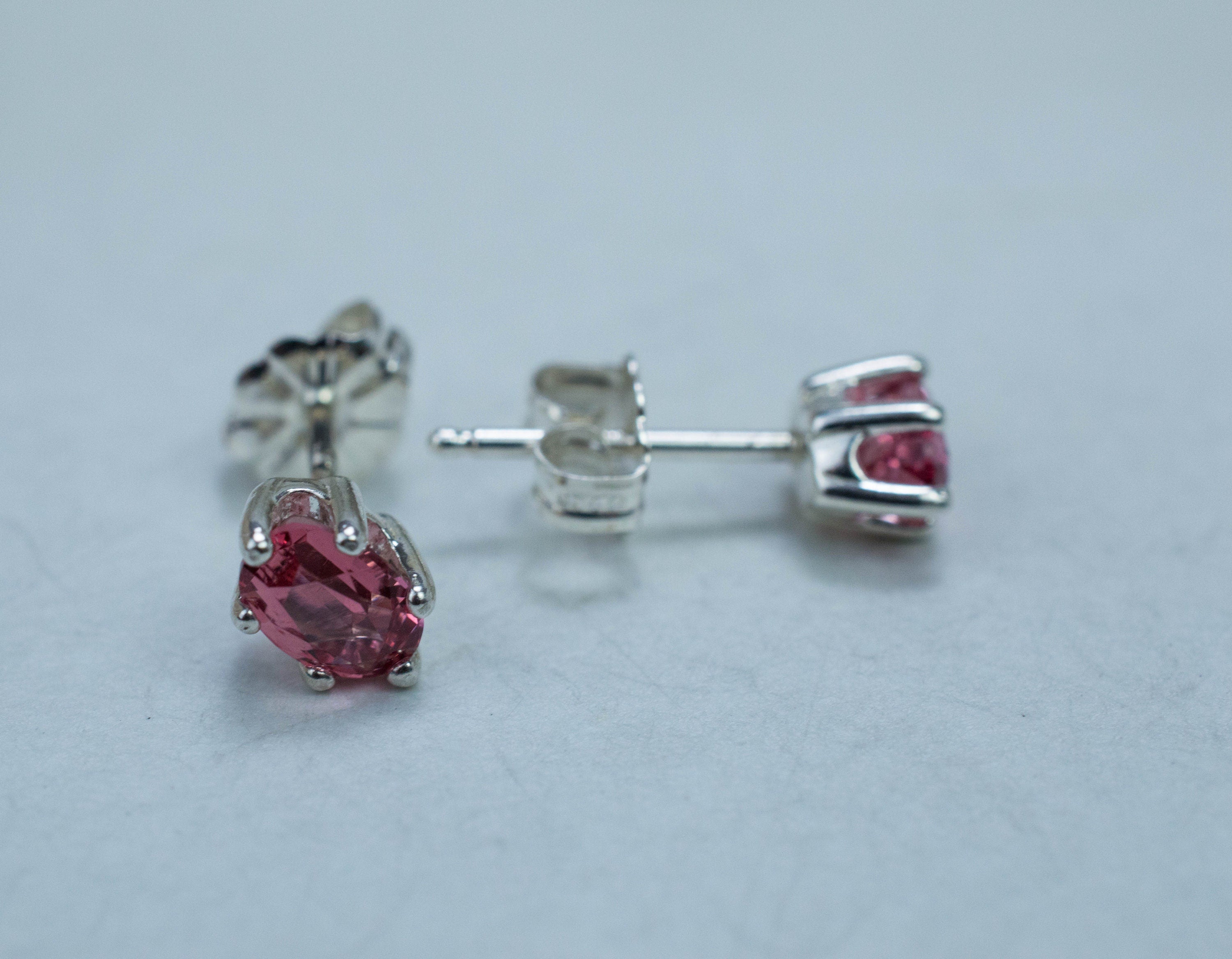 Pink Spinel Earrings; Natural Untreated Vietnam Spinel; 0.960cts